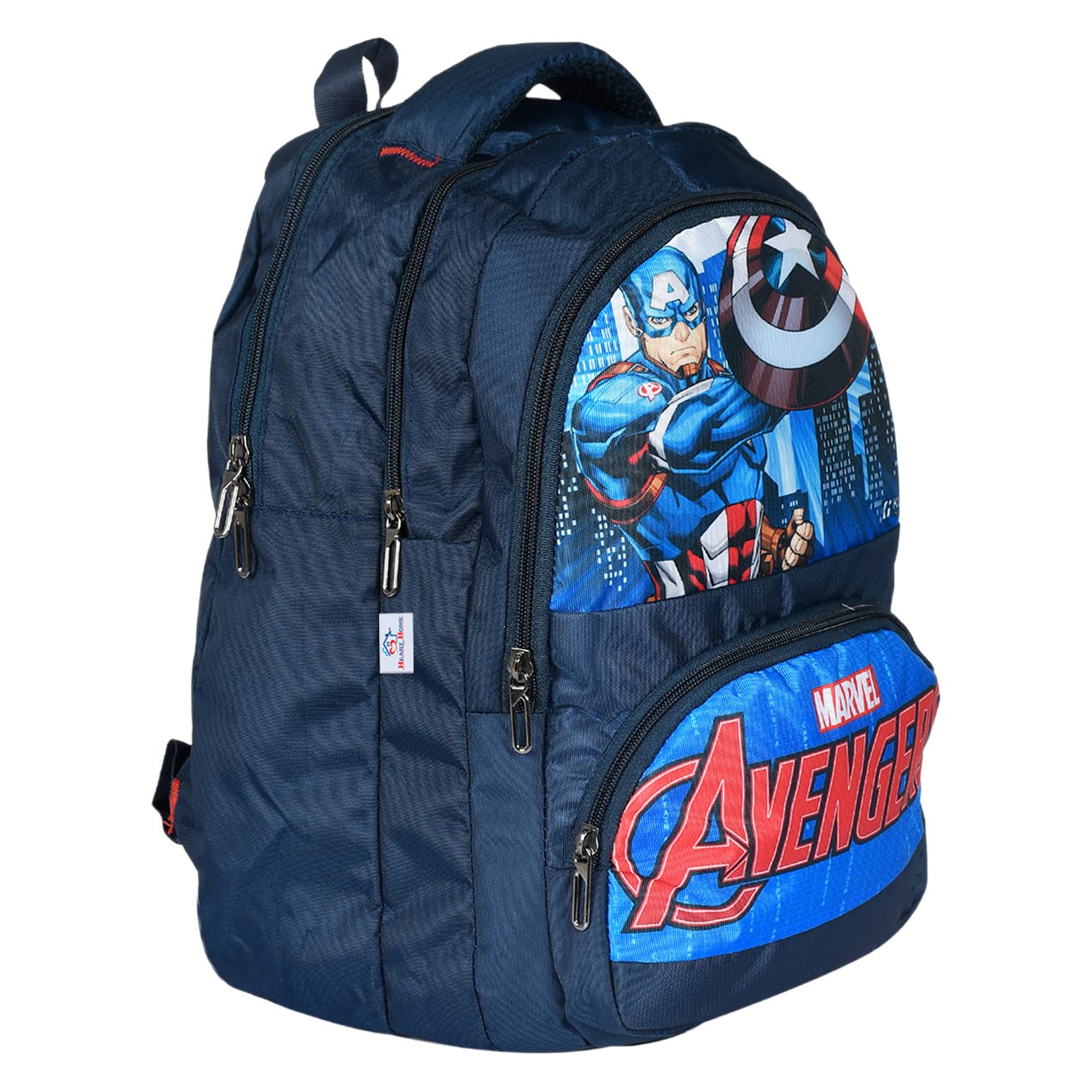 **Marvel Captain America Print Kids Backpack - Stylish Waterproof School Bag with Comfortable Shoulder Straps (Blue) - Perfect for School, Travel & Daily Use**