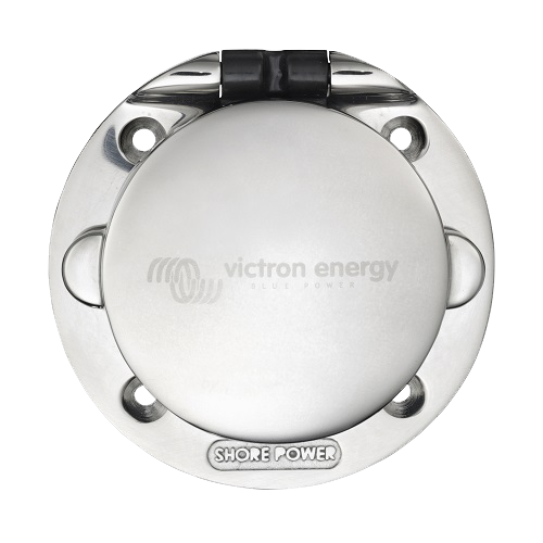 Victron Energy 32A/250V AC Power Inlet Plug - 2 Pole 3 Wire Stainless Steel Connector for RV, Marine, and Off-Grid Power Systems