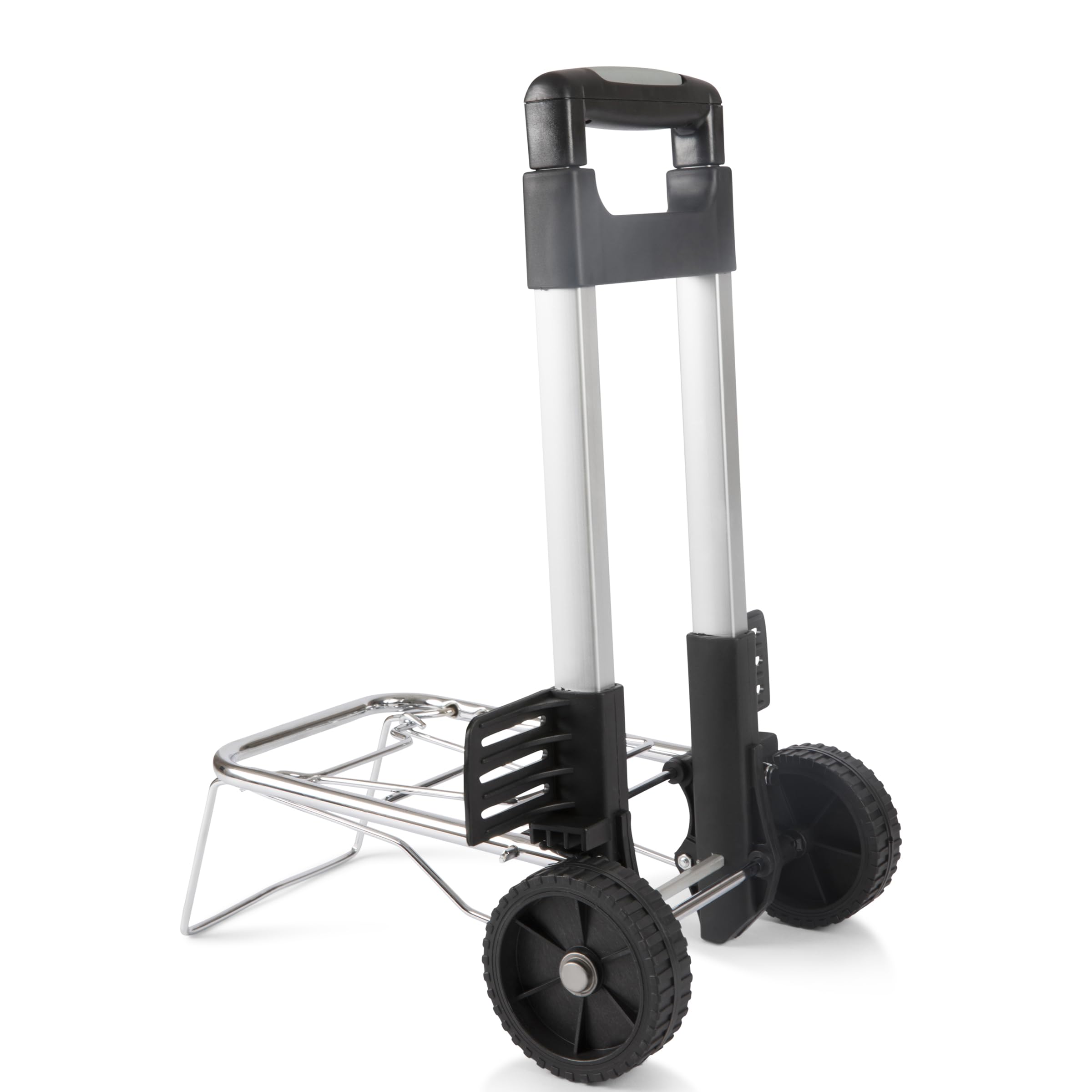 ONIVA - Picnic Time Brand Folding Trolley with Telescopic Handle | Lightweight Utility Cart for Luggage, Groceries & Moving | Compact Dolly for Travel, Shopping & Outdoor Activities (Silver)