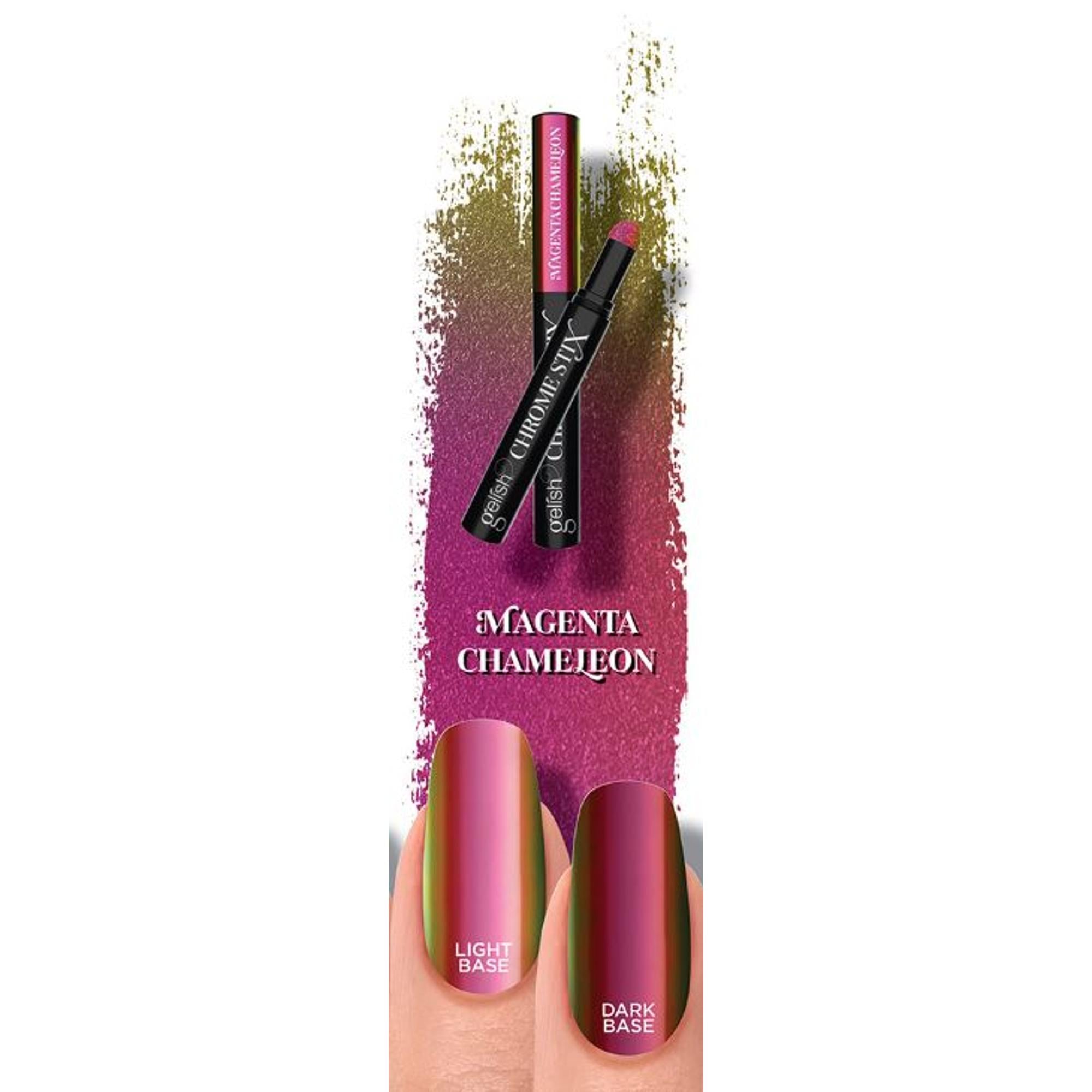 Gelish Chrome Stix Nail Polish - Magenta Chameleon Metallic Shimmer, 0.17 oz - Long Lasting Gel Nail Art for Manicures & Pedicures