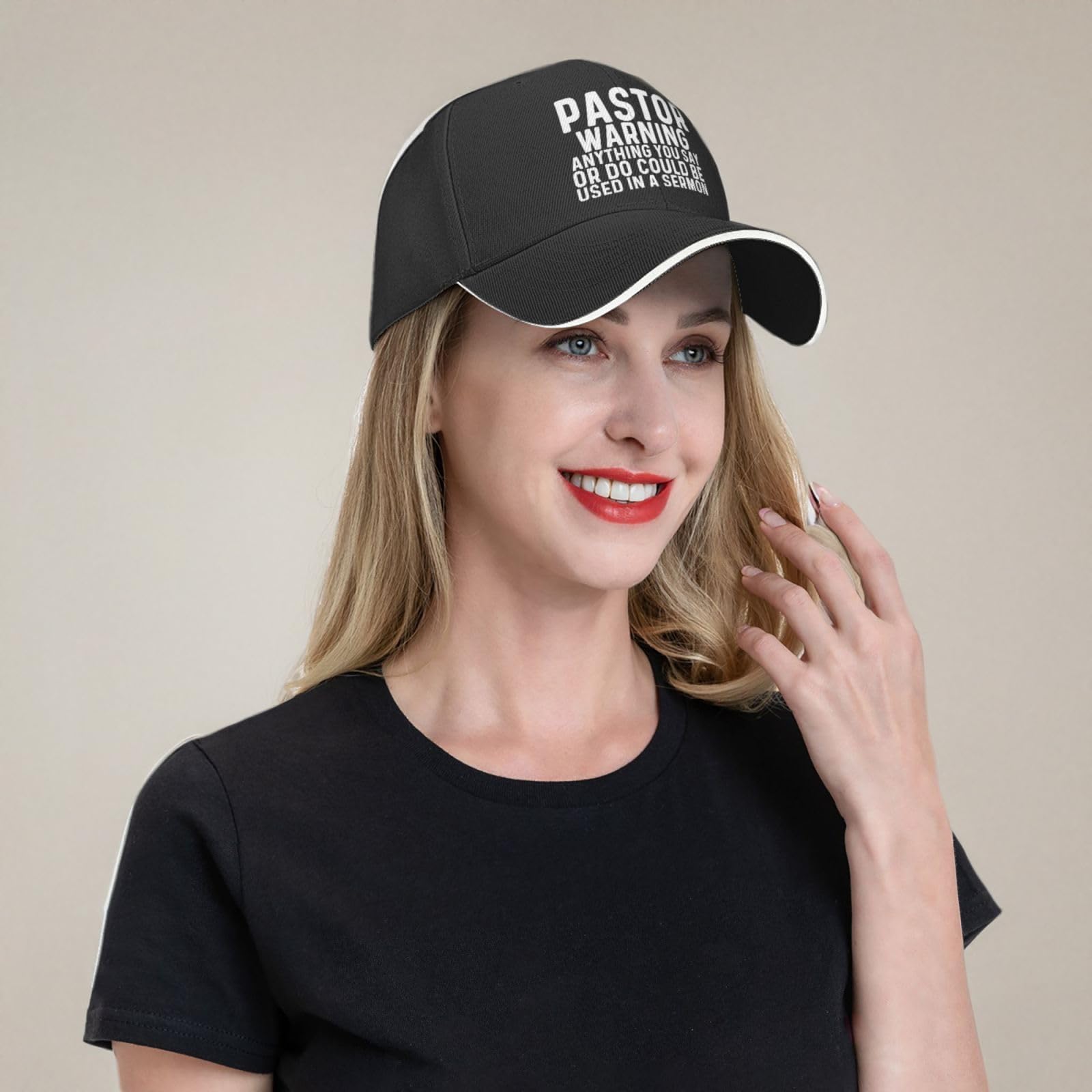 Pastor Warning Anything You Say Or Do Could Be Used in A Sermon - Funny Christian Baseball Cap for Men - Church Humor Gift for Pastors & Church Members - Perfect for Sunday Service & Bible Study