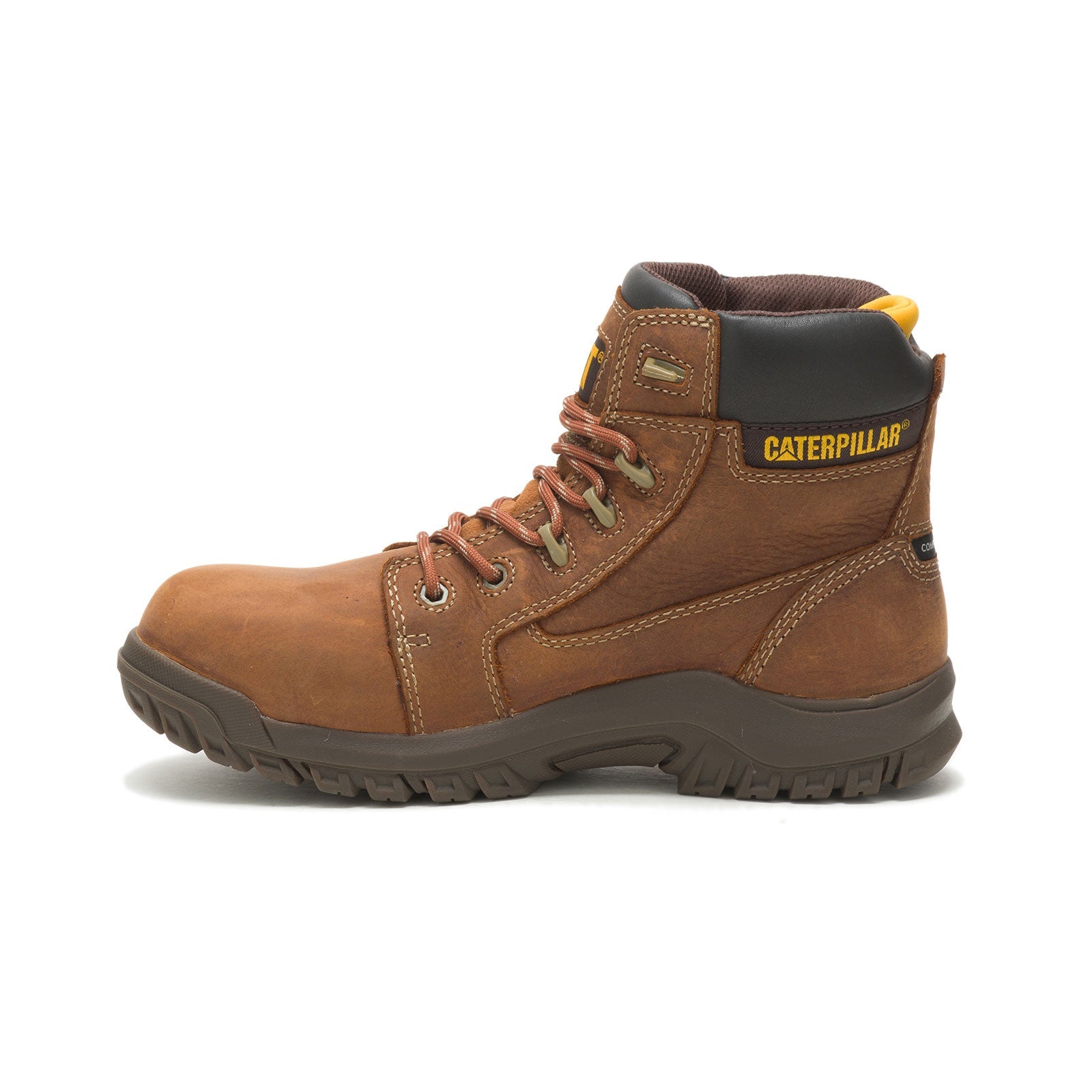 Waterproof Composite Toe Work Boots for Women - Leather Brown Safety Shoes for Construction, Hiking & Outdoor Work