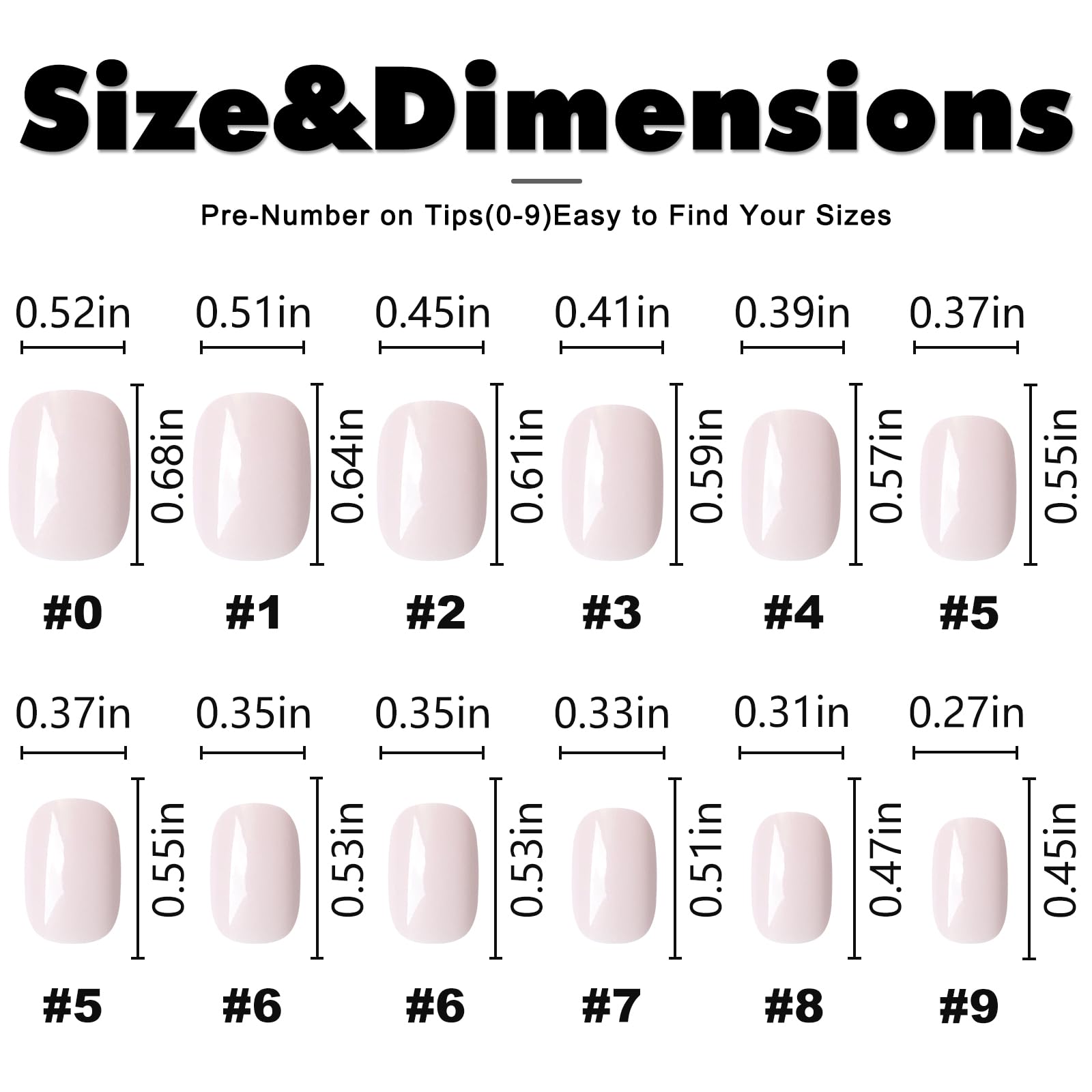 AddFavor Short Press on Nails - 240pcs Glossy Full Cover Acrylic Fake Nails Kit for Women (Light Pink) with Sticky Tabs & Nail File - Square & Round Shapes | Perfect for Daily Wear, Parties, Weddings & Special Occasions