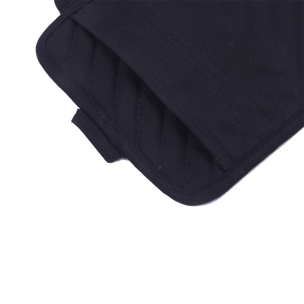 Anyi Heat Resistant Cotton Pot Holders with Pockets - Black Kitchen Counter Table Hot Pads for Cooking, Baking & Serving - Perfect for Stovetop, Oven & Dining Protection
