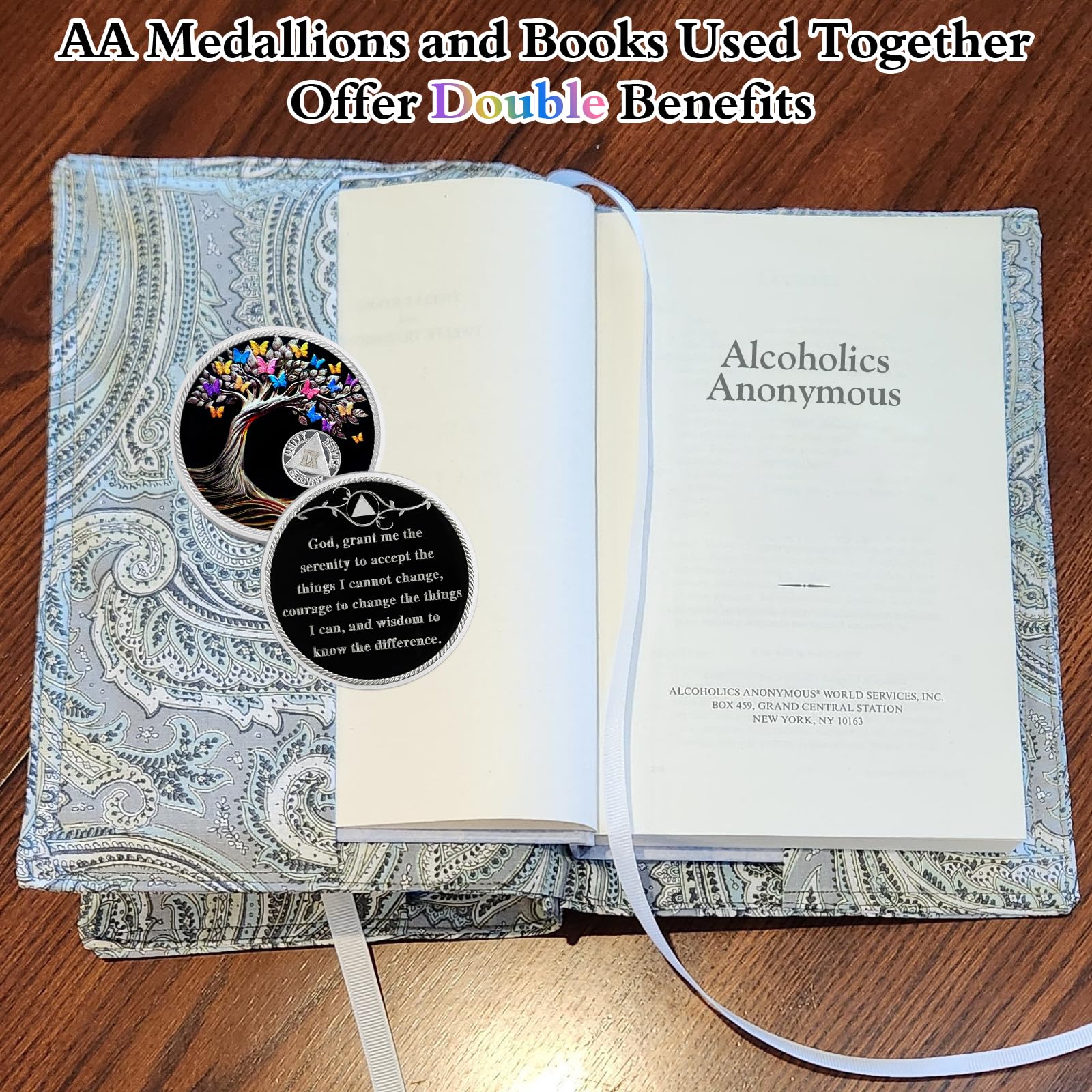 9 Year Sobriety Coin - Butterfly Tree of Life AA Recovery Medallion - NA HA AA Chip for 1-62 Years Clean - Inspirational Gift for Men & Women in Alcoholics/Narcotics Anonymous - Perfect for Milestone Celebrations & Support Group Meetings