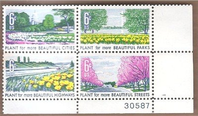 US Plant Postage Stamps Scott 1365-1368 MNH Block for Collectors & Decor