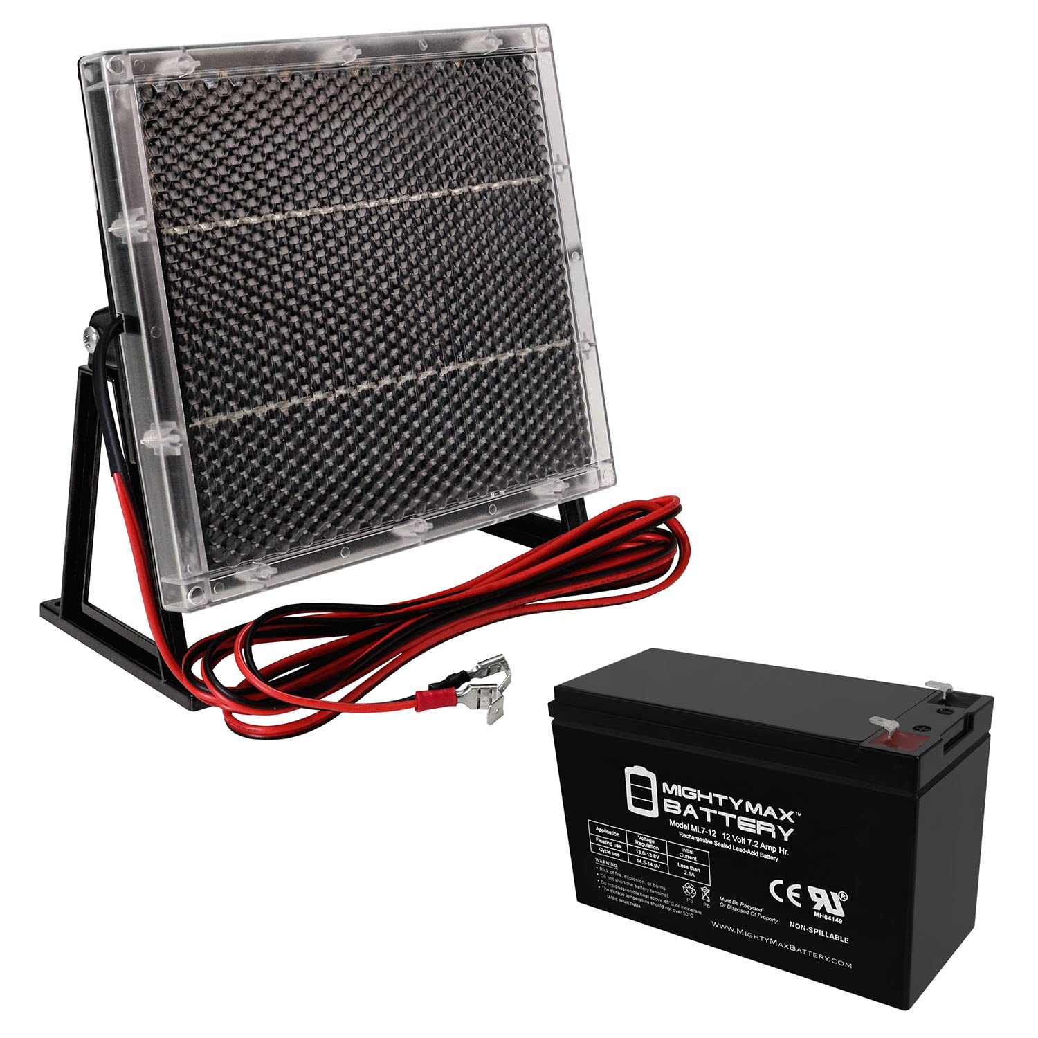 Mighty Max 12V 7.2AH Rechargeable Battery for Kobe HV712 - Replacement Power Supply with Solar Panel - Perfect for Solar Systems, Emergency Backup & Off-Grid Applications
