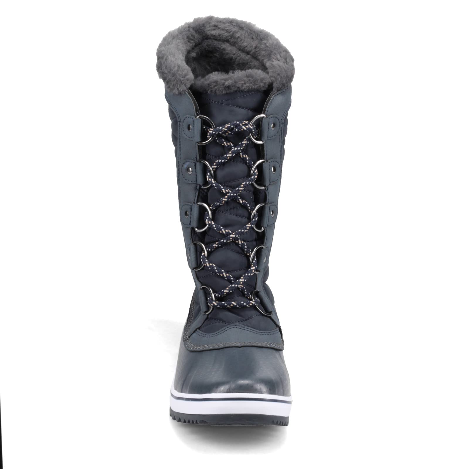 JBU by Jambu Women's Waterproof Winter Boots - Slip Resistant, Insulated Cold Weather Shoes for Snow & Rain, Comfortable Ankle Booties, Blue, Size 8.5 | Perfect for Hiking, Walking Dog & Outdoor Activities