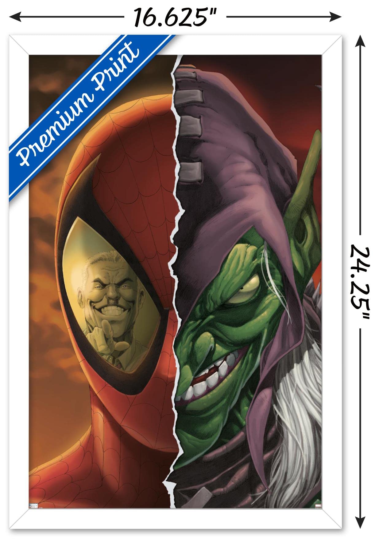 Marvel Comics Green Goblin Spider-Man House of M #4 Wall Poster - 22.4x14.7 Inches White Framed Art Print for Home Decor, Office & Gifts | Superhero Room Decor, Comic Book Fan Collectible