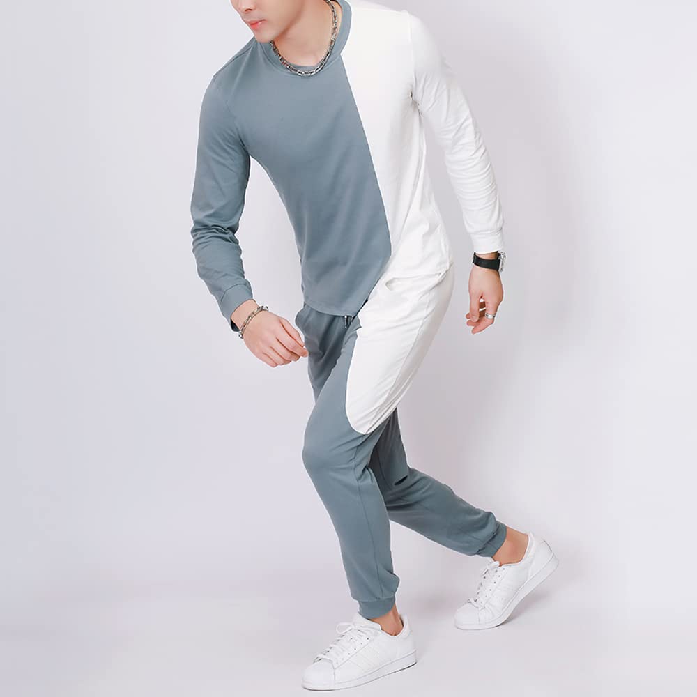 Men's Casual Tracksuit Set - Short Sleeve Sportswear Outfit with Trousers | 2-Piece Athletic Wear for Gym, Running & Street Style