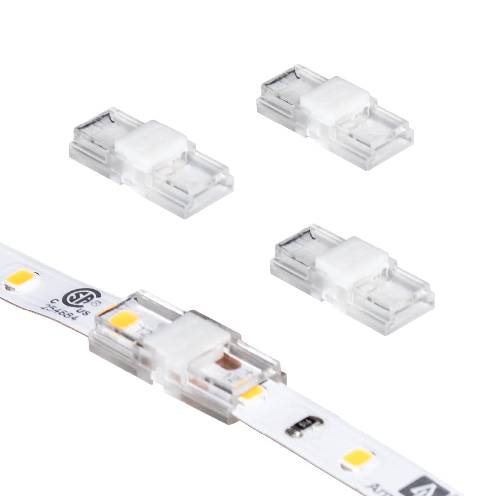 Armacost Lighting 560020 White LED Tape Light Connector - Waterproof Flexible LED Strip Connector for Indoor/Outdoor Use - Perfect for Home, Kitchen, Cabinet, and RV Lighting