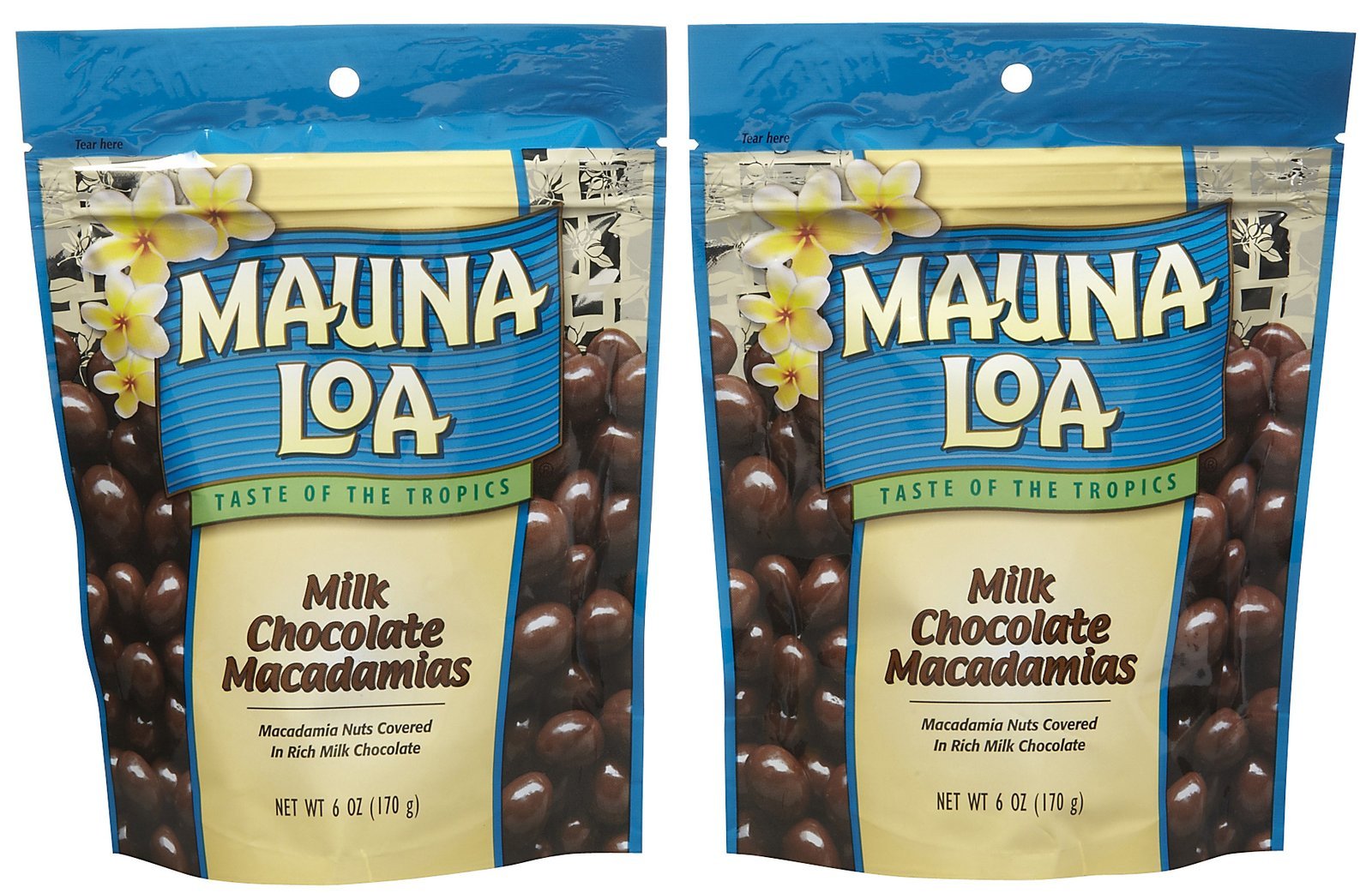 Premium Mauna Loa Milk Chocolate Covered Macadamia Nuts, 6oz (Pack of 2) - Gourmet Hawaiian Snacks for Gifts, Parties & Healthy Desserts