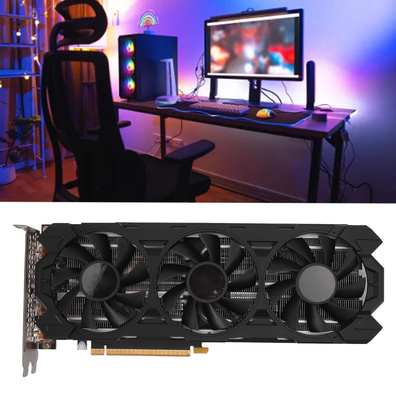 NVIDIA GeForce GTX 1080 Ti 11GB GDDR5X 352-bit PCIe 3.0 Gaming Graphics Card with Triple Fan Cooling for 4K Gaming, VR & Video Editing - HDMI/DisplayPort for PC Builds & Workstations