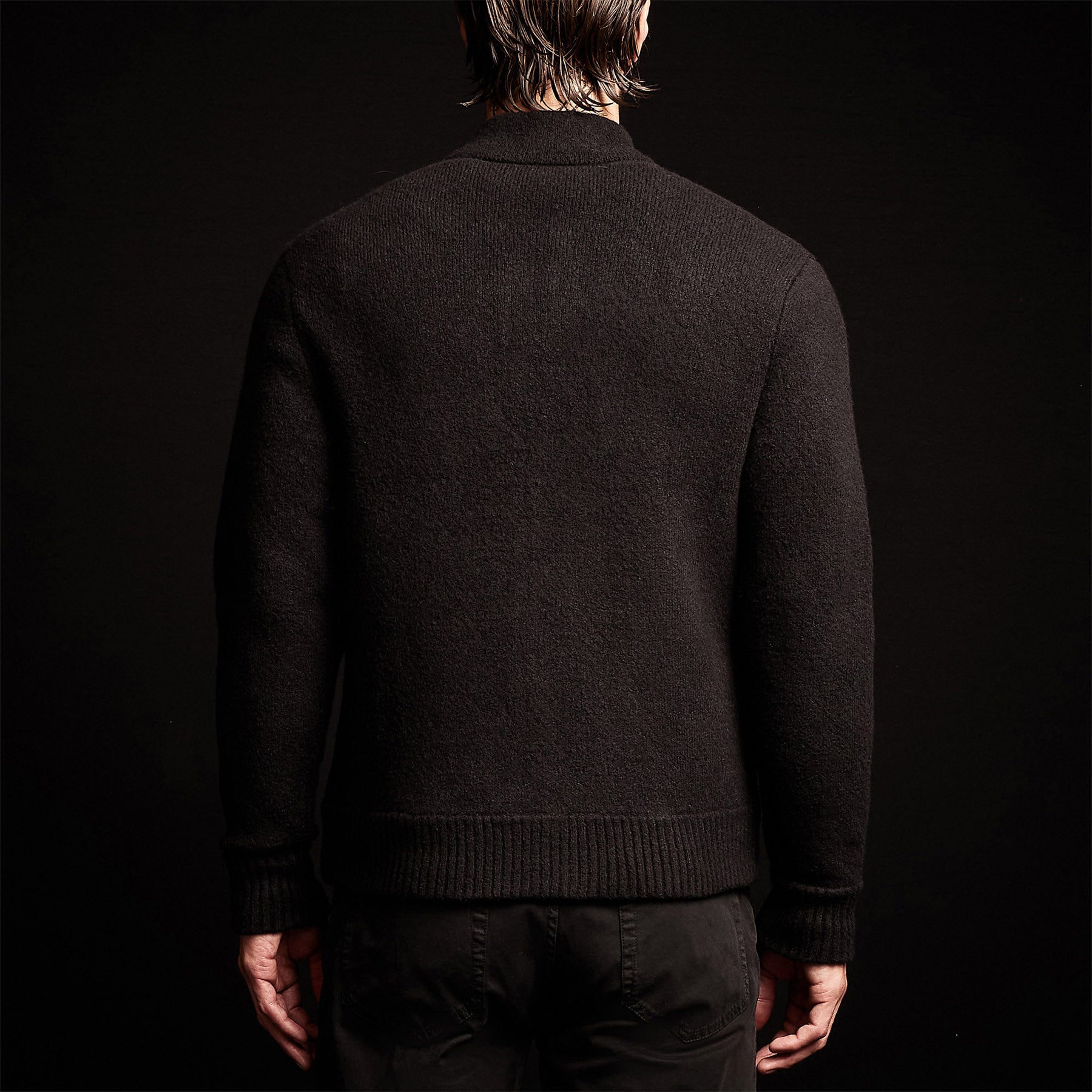 Luxury Cashmere Blend Zip Cardigan for Women - Soft & Warm Black Sweater - Perfect for Office, Travel & Casual Outfits