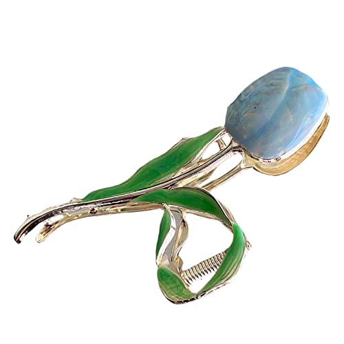 SM SunniMix Large Jaw Hair Clips - Alloy Hair Grips & Barrettes for Women, Decorative Hair Clamps in Blue | Perfect for Styling, Updos, and Everyday Hair Accessories