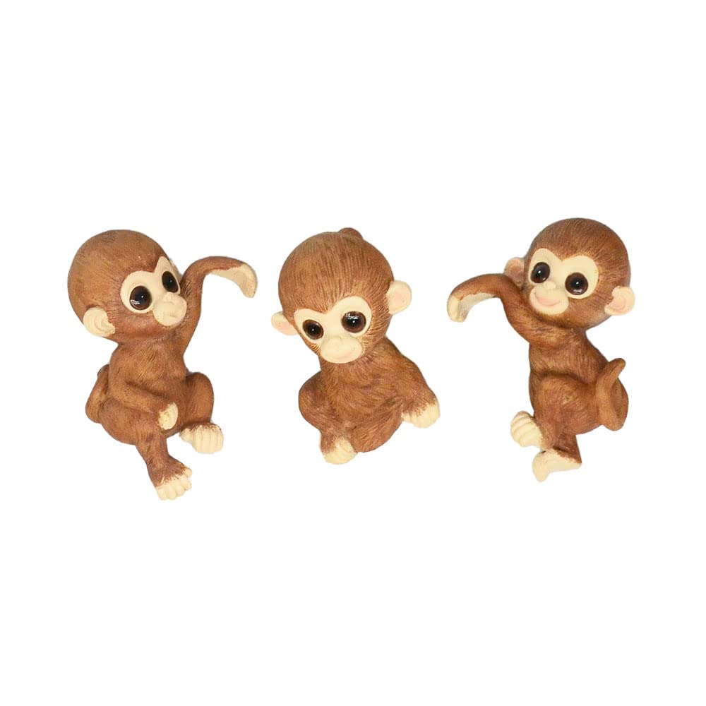 Cute Animal Figurine Planter Pot Hangers - Set of 3 Resin Hanging Monkey Sculptures for Outdoor Garden Decor, Flower Pot Climbing Ornaments | Perfect for Patio, Balcony & Indoor Plant Displays