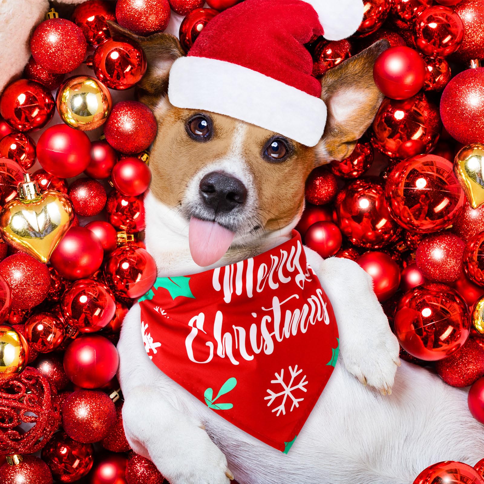 50 Pack Christmas Dog Bandanas Bulk – Festive Holiday Pet Bandanas for Small & Large Dogs, Xmas Dog Bibs & Triangle Scarves – Cute Christmas Pet Costume Accessories & Decorations (31.5
