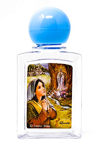 Plastic Lourdes Holy Water Bottle with Prayer Card - Religious Gift for Catholic Devotion, Pilgrimage Souvenir & Spiritual Blessings