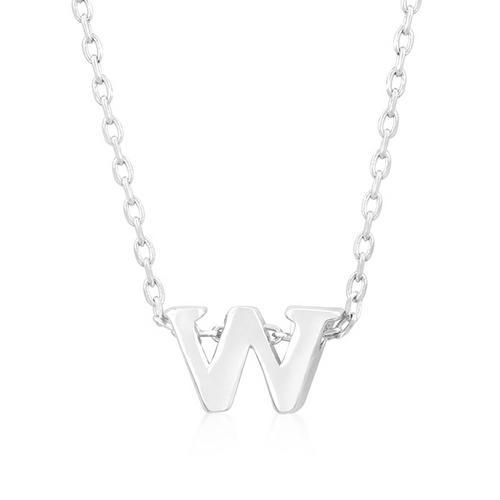 Rhodium Plated Initial 