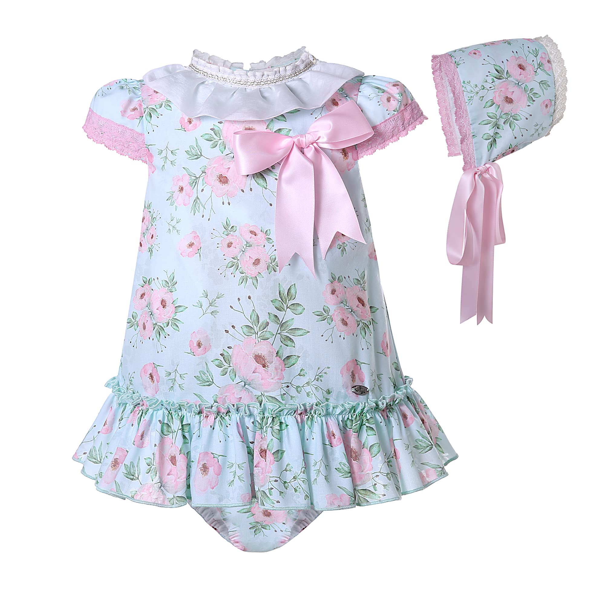 Pettigirl Girls Floral Ruffle Lace Dress - Elegant Spring Casual Outfit for Toddlers & Kids - Perfect for Holidays, Parties & Special Occasions