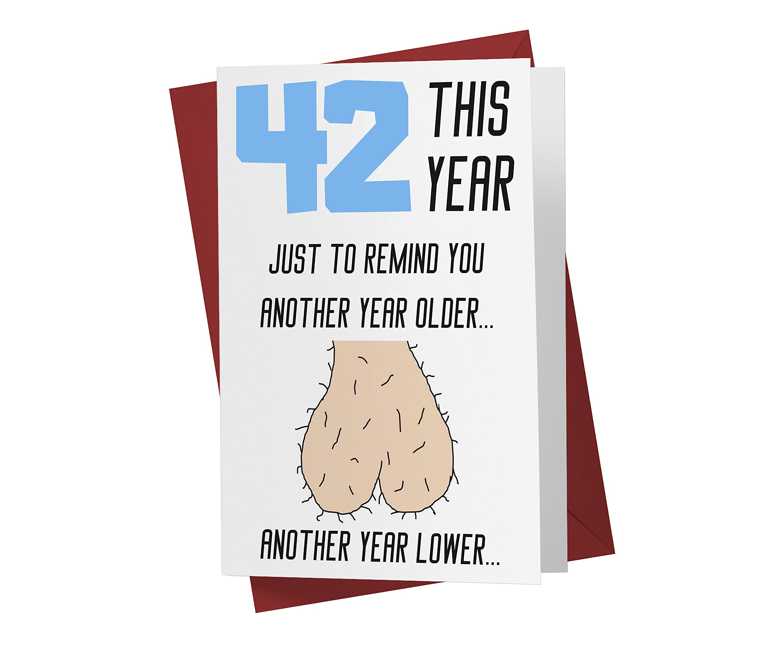 42nd Birthday Cards for Men - Funny, Rude & Sarcastic Greeting Cards for Boyfriend, Husband, Dad & Friends - Perfect for 42nd Birthday Gifts & Anniversaries - Great for Office Pranks & Adult Humor Parties