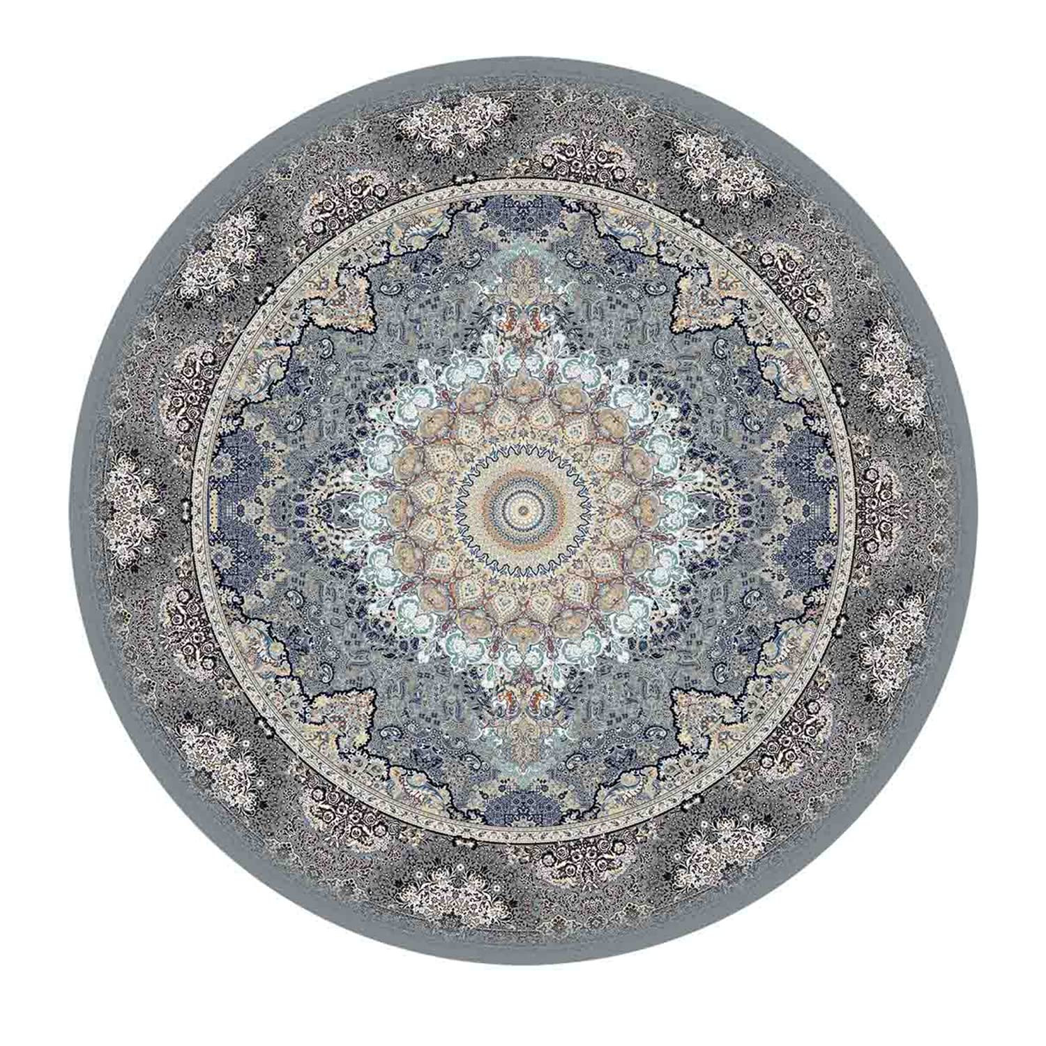 2.6 Ft Round Non-Slip Boho Area Rug - Washable Living Room Rug for Bedroom, Entryway & Indoor Spaces - Perfect for Home Decor, Yoga Space and Cozy Reading Nook