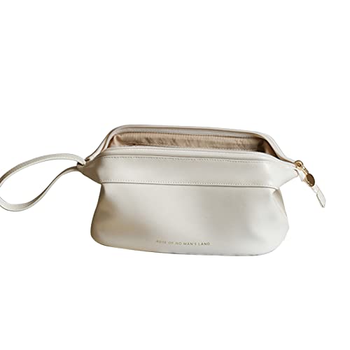 Waterproof Double-Layer Cosmetic Storage Bag with Zipper Closure - Large Capacity Travel Toiletry Organizer for Makeup Brushes, Shampoo & Beauty Essentials (Apricot) - Perfect for Home, Travel & Gifting