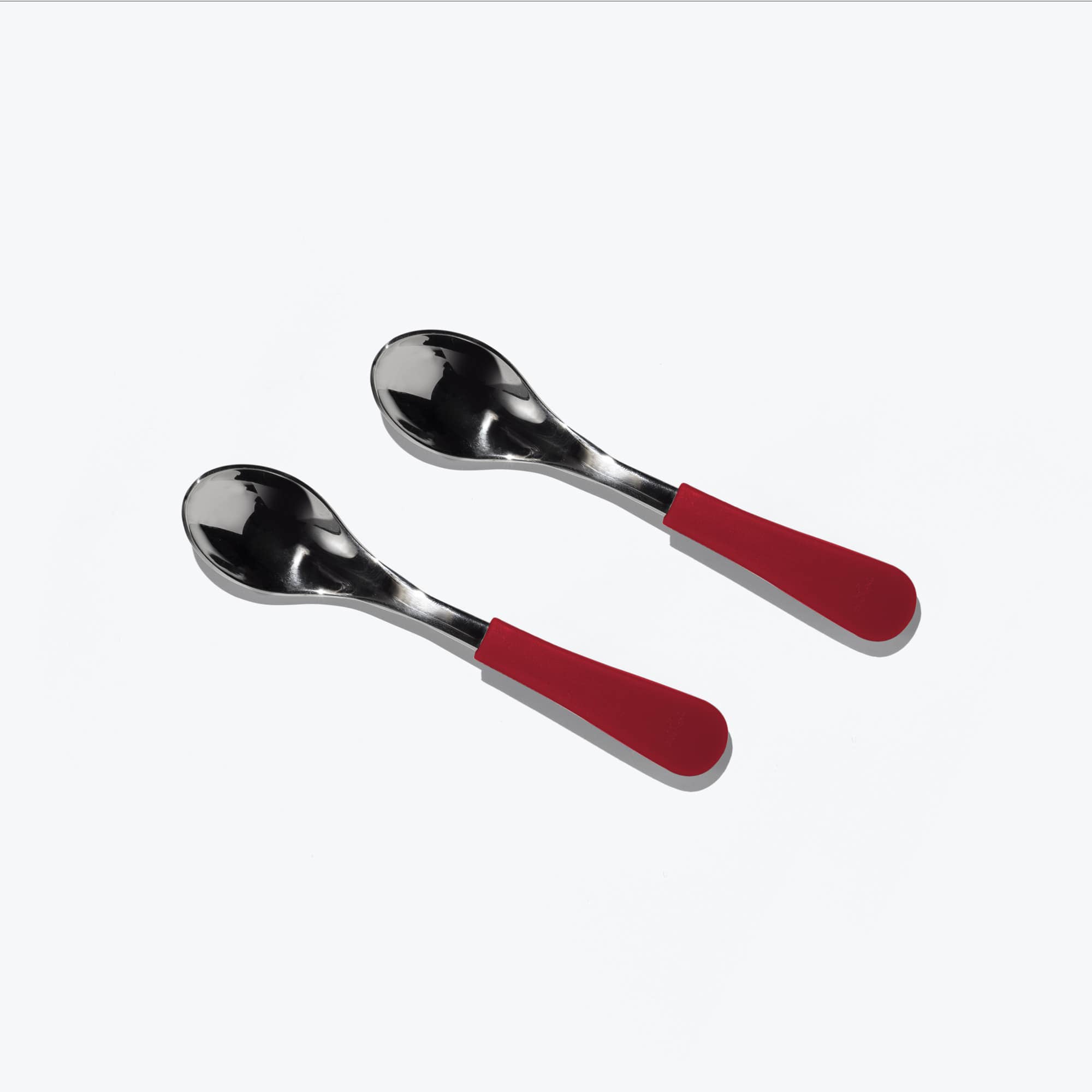 Avanchy Stainless Steel Baby Spoons - BPA-Free, Eco-Friendly Infant Feeding Utensils (Pack of 2, Magenta) - Perfect for Baby-Led Weaning, First Foods & Toddler Meals