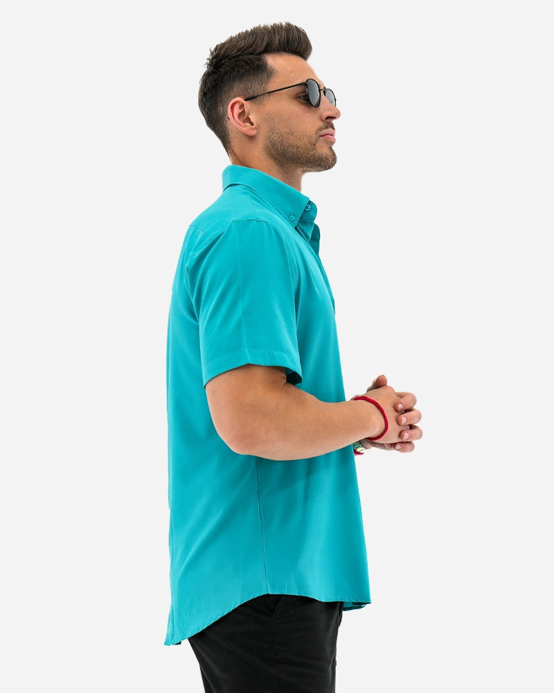 Premium Lux Shirt for Men - Soft & Comfortable Teal Blue Casual Button Down Shirt | Perfect for Office, Business Meetings & Smart Casual Outfits