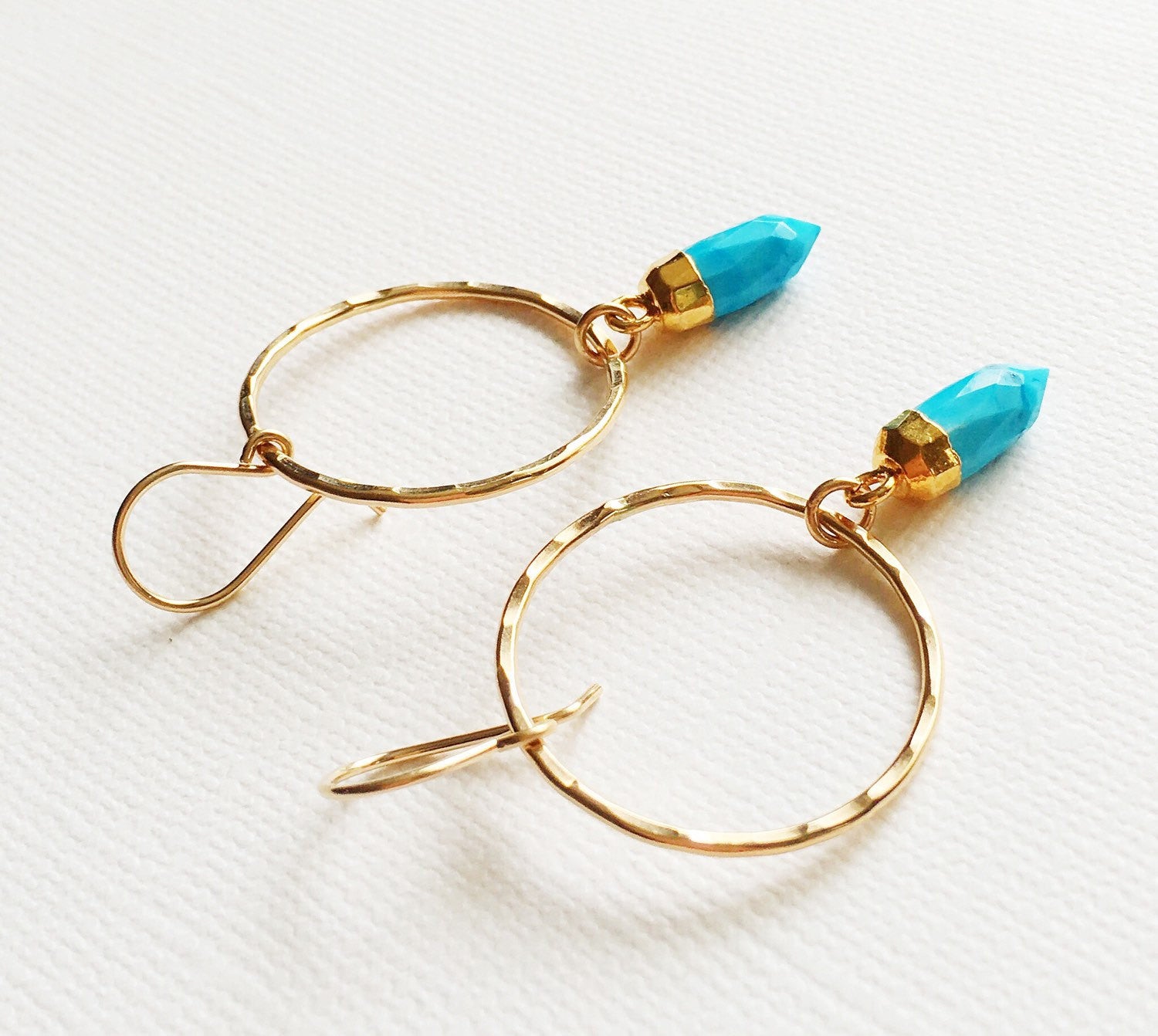 Turquoise Spike Earrings for Women - Handmade Boho Chic Dangle Earrings (E278) | Perfect for Festivals, Parties, and Everyday Wear