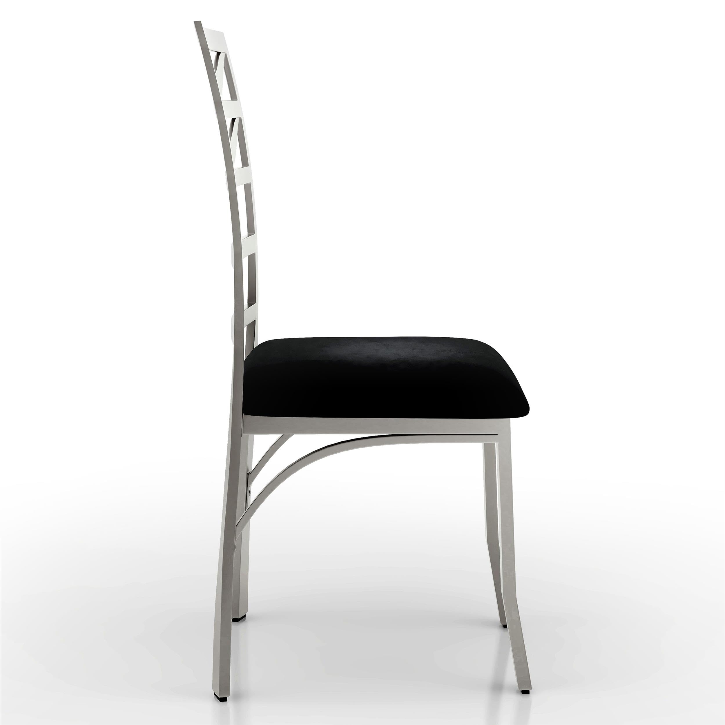 Furniture of America Catarina Metal Ladder-Back Dining Chairs, Set of 2 - Modern Kitchen & Dining Room Seating for Home, Restaurant, or Cafe