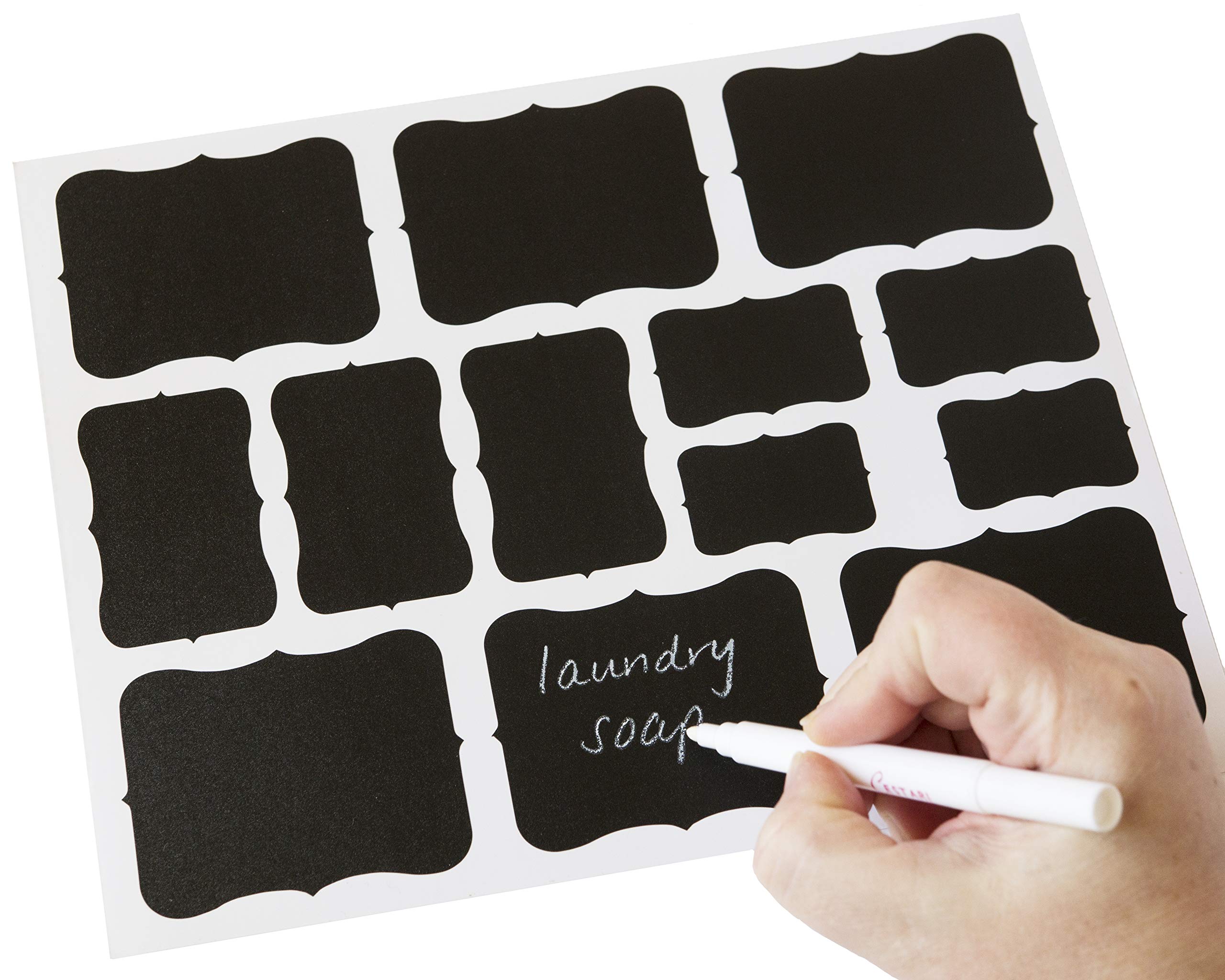 Premium Reusable Chalkboard Labels Set of 52 - Blackboard Stickers for Home Organization, Wedding Decor & Crafts - Perfect for Jars, Pantry Containers, Gift Tags & DIY Projects