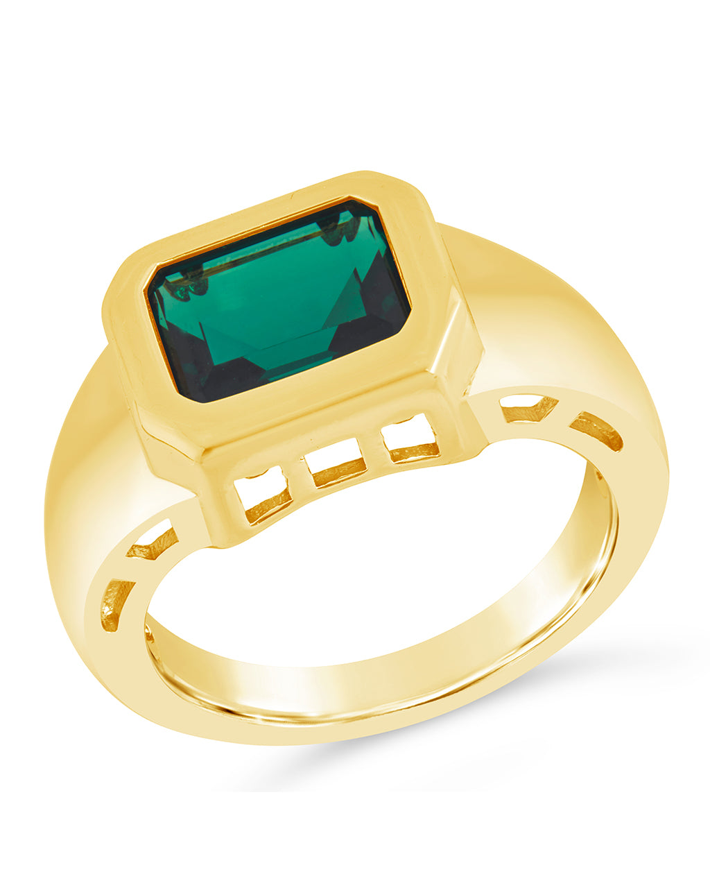 Exquisite CZ Statement Signet Ring for Women - Elegant Cubic Zirconia Gold Plated Jewelry - Perfect for Parties, Weddings & Everyday Fashion