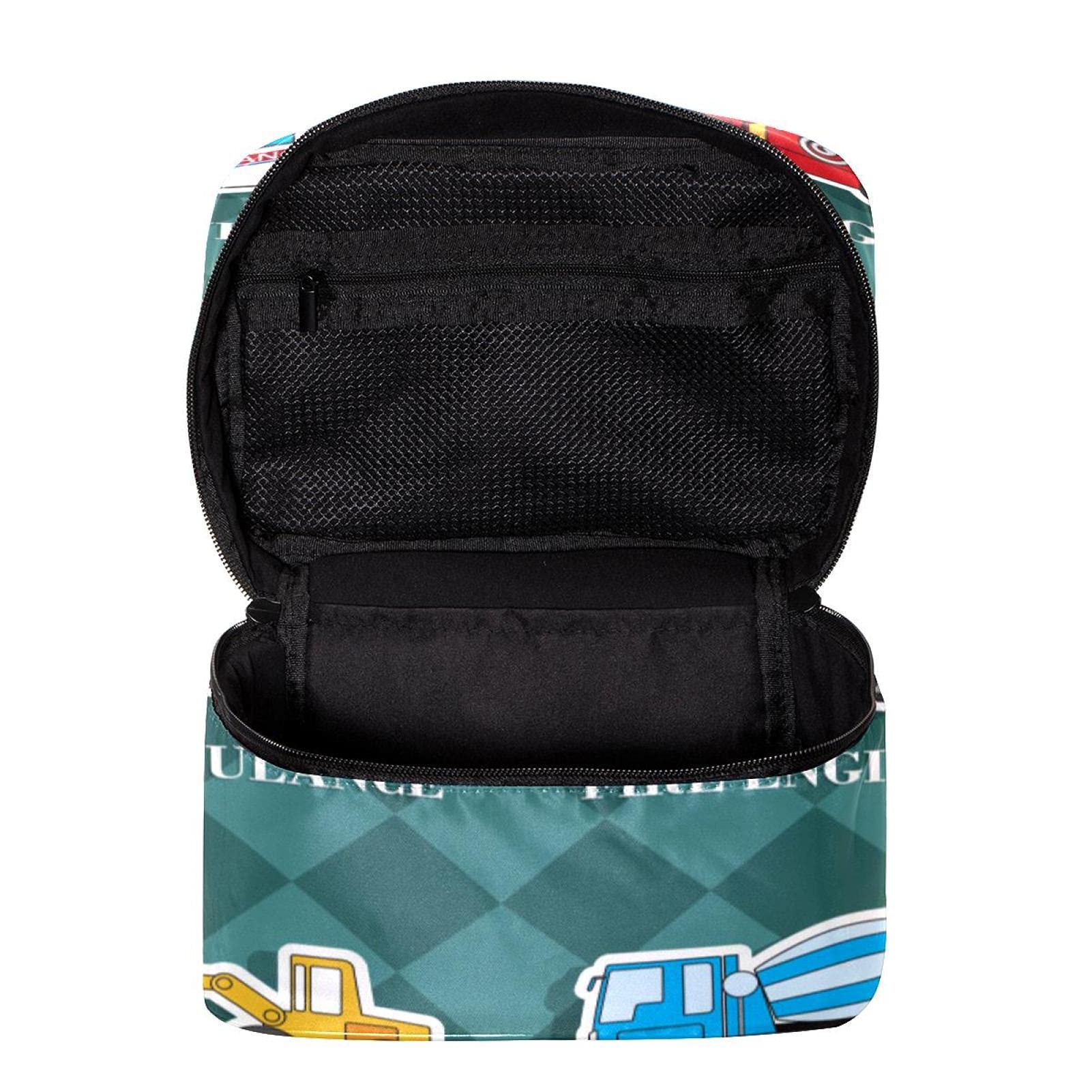 Stylish Green Pattern Travel Makeup Bag - Large Cosmetic Organizer with Zipper for Women & Girls | Perfect for Cars, Trucks & On-the-Go Beauty Essentials