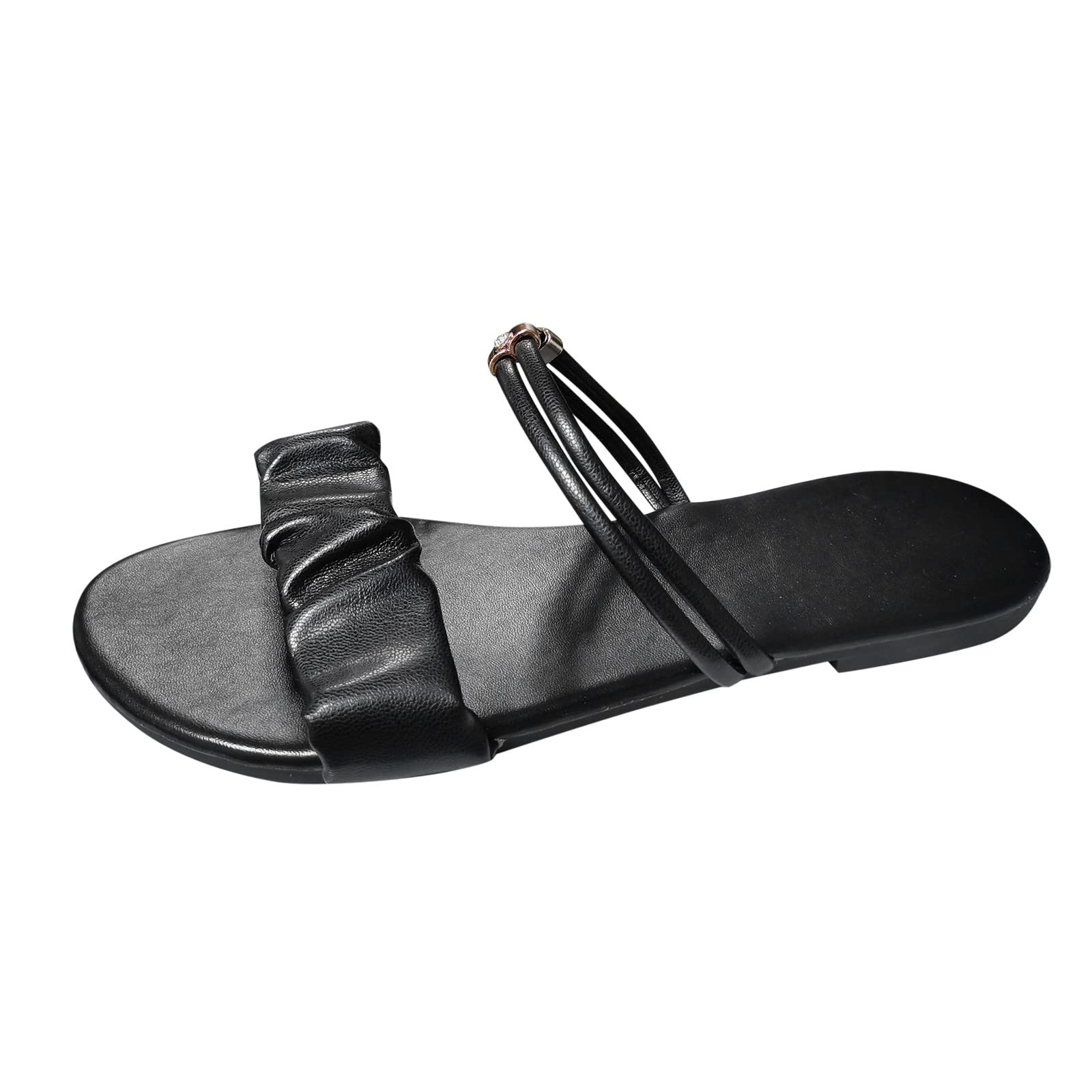 Women's Open Toe Slippers Size 9 - Breathable Casual Flat Sandals for Indoor/Outdoor Wear - Perfect for Home, Lounge, Beach & Summer Comfort