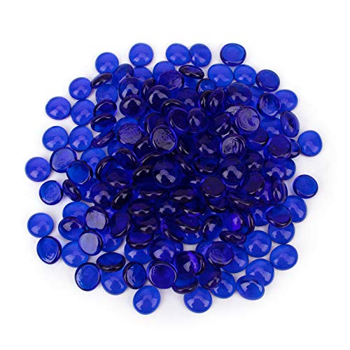 18 Pound Fire Glass Beads - Cobalt Blue Reflective Fire Pit Gems for Gas Fireplace, Vase Fillers & Aquarium Decor - Heat Resistant Decorative Pebbles for Indoor/Outdoor Use