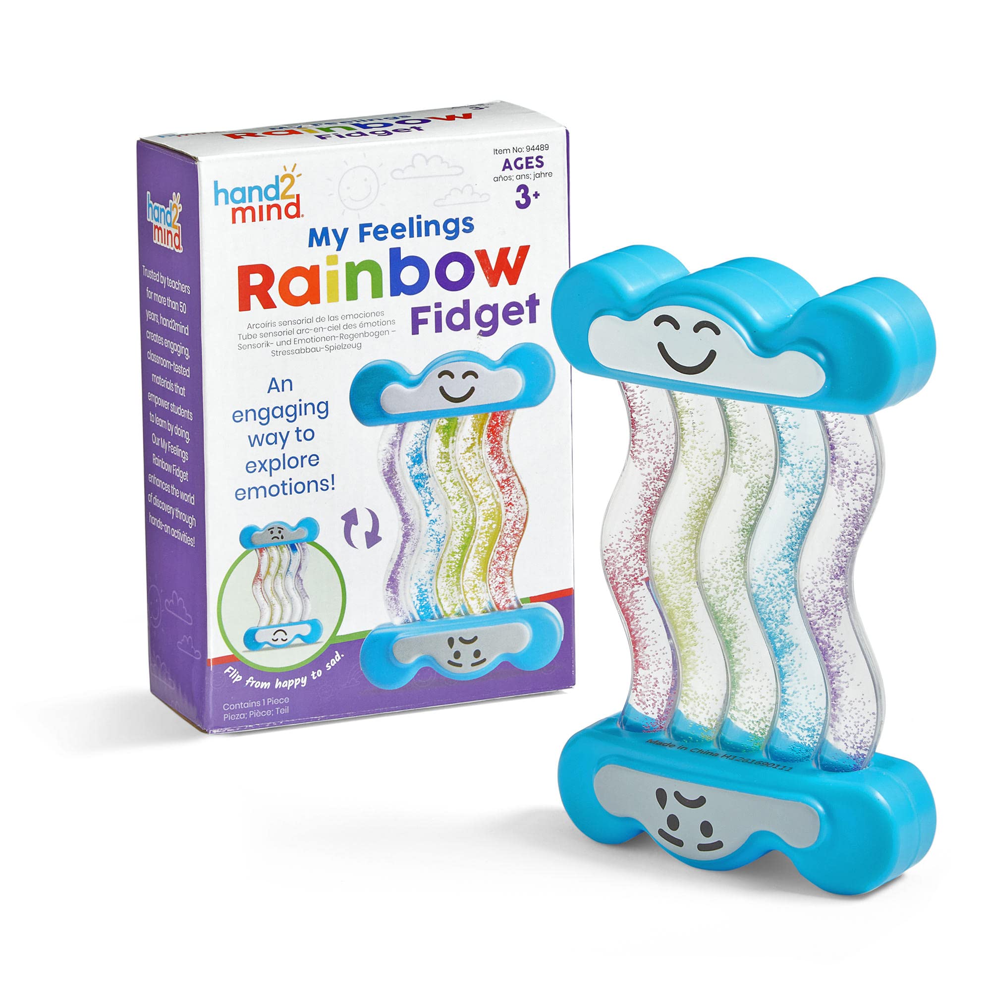 Rainbow Fidget Tube for Kids - Stress Relief & Sensory Play Toy for Classroom & Therapy