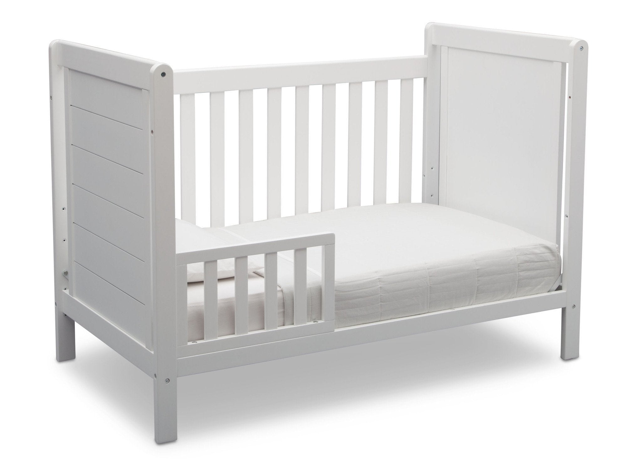 Sunnyvale 4-in-1 Convertible Baby Crib to Toddler Bed - White Nursery Furniture for Newborns & Kids - Perfect for Nursery, Bedroom & Daycare