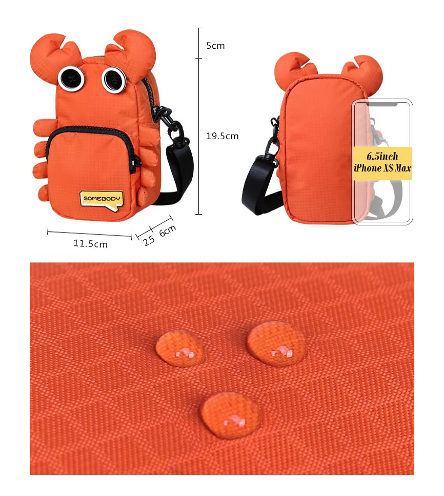 Cute Crab Crossbody Bag for Women & Girls - Kawaii Animal Purse for Daily Use