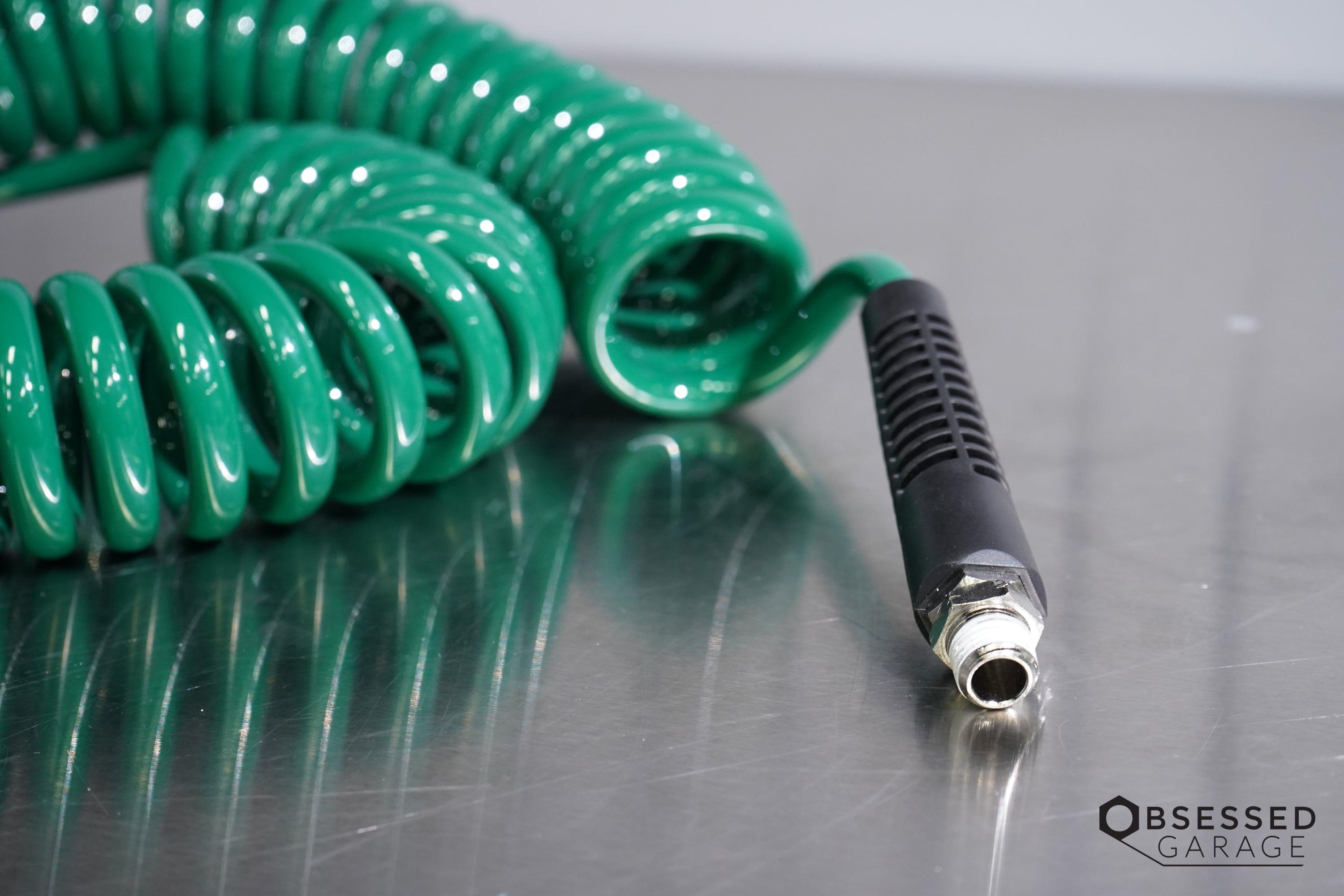 Prevost Spiral Hose with Fixed & Rotating 1/4