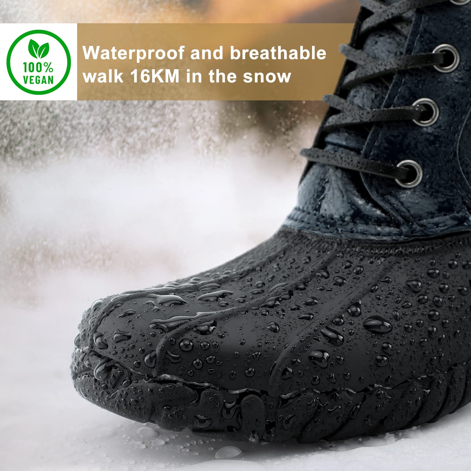 STQ Boys' Waterproof Duck Boots for Kids - Insulated Winter Snow Boots for Toddlers & Big Kids (Little/Big Kid) - Perfect for Snow Play, Hiking & Cold Weather Outdoor Activities