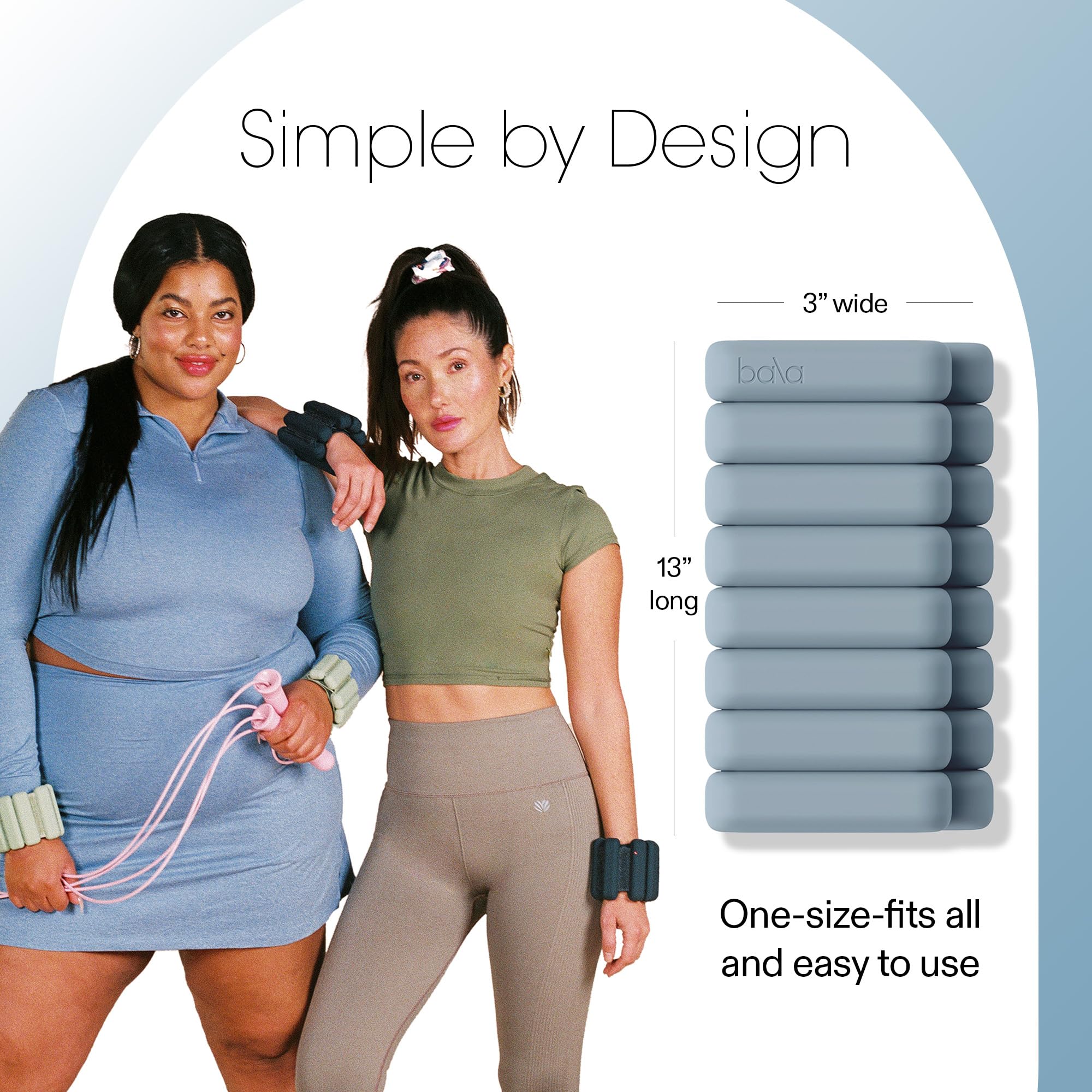 Bala Bangles Adjustable Silicone Wrist & Ankle Weights for Women & Men - 1lb/2lb Wearable Arm & Leg Weights for Gym, Yoga, Pilates, Cardio & Strength Training - Perfect for Home Workouts, Walking & Fitness Enthusiasts