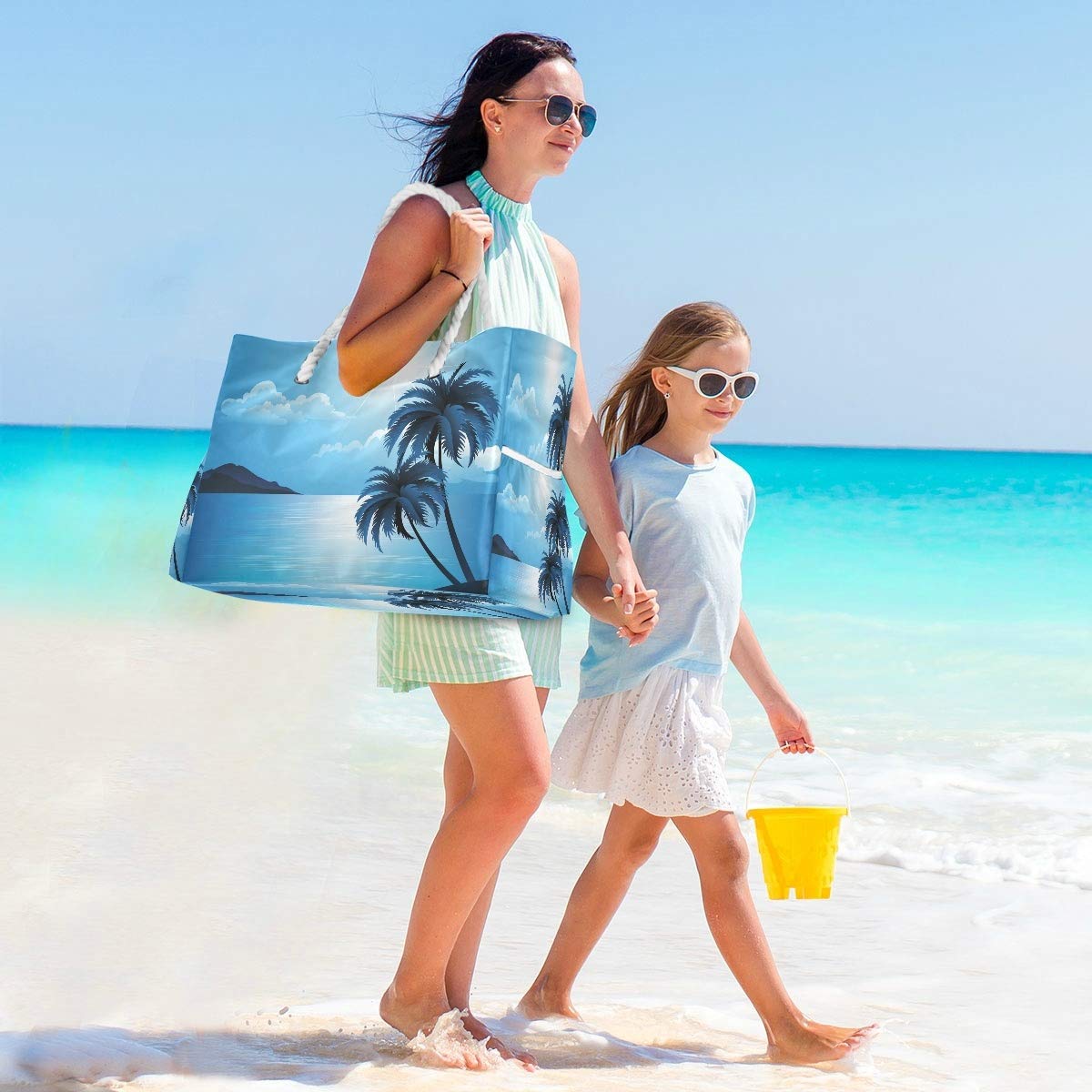 Senya Large Canvas Beach Shoulder Bag - Water Resistant Tote for Women, Gym, Travel & Daily Use | Perfect for Pool Days, Shopping & Work Commute