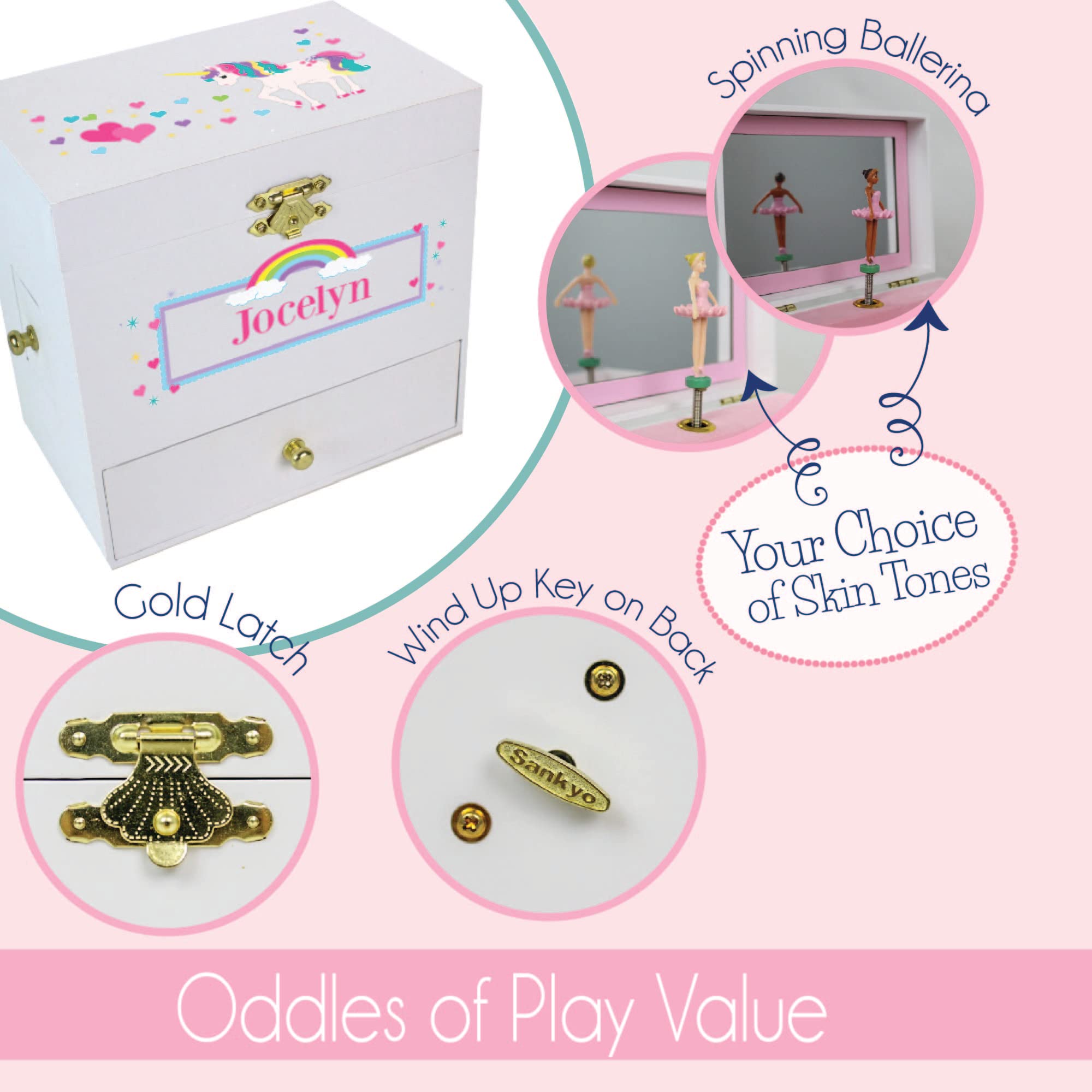 Personalized Blonde Ballerina Jewelry Box with Music - Elegant Dance Recital Gift for Girls, Perfect for Birthdays, Ballet Performances & Keepsake Storage