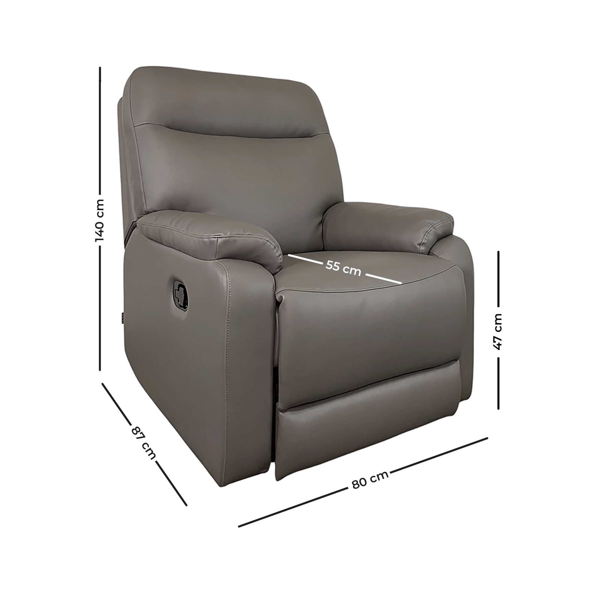 Zeus Recliner Armchair - Premium PU Leather Reclining Chair with Cup Holder & Massage Function for Living Room, Home Theater, and Office Relaxation