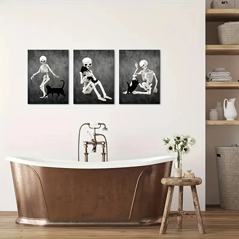 3-Piece Art Deco Metal Wall Art Set - Modern & Retro Style Prints - Ready to Hang - Perfect for Living Room, Bedroom & Office Decor