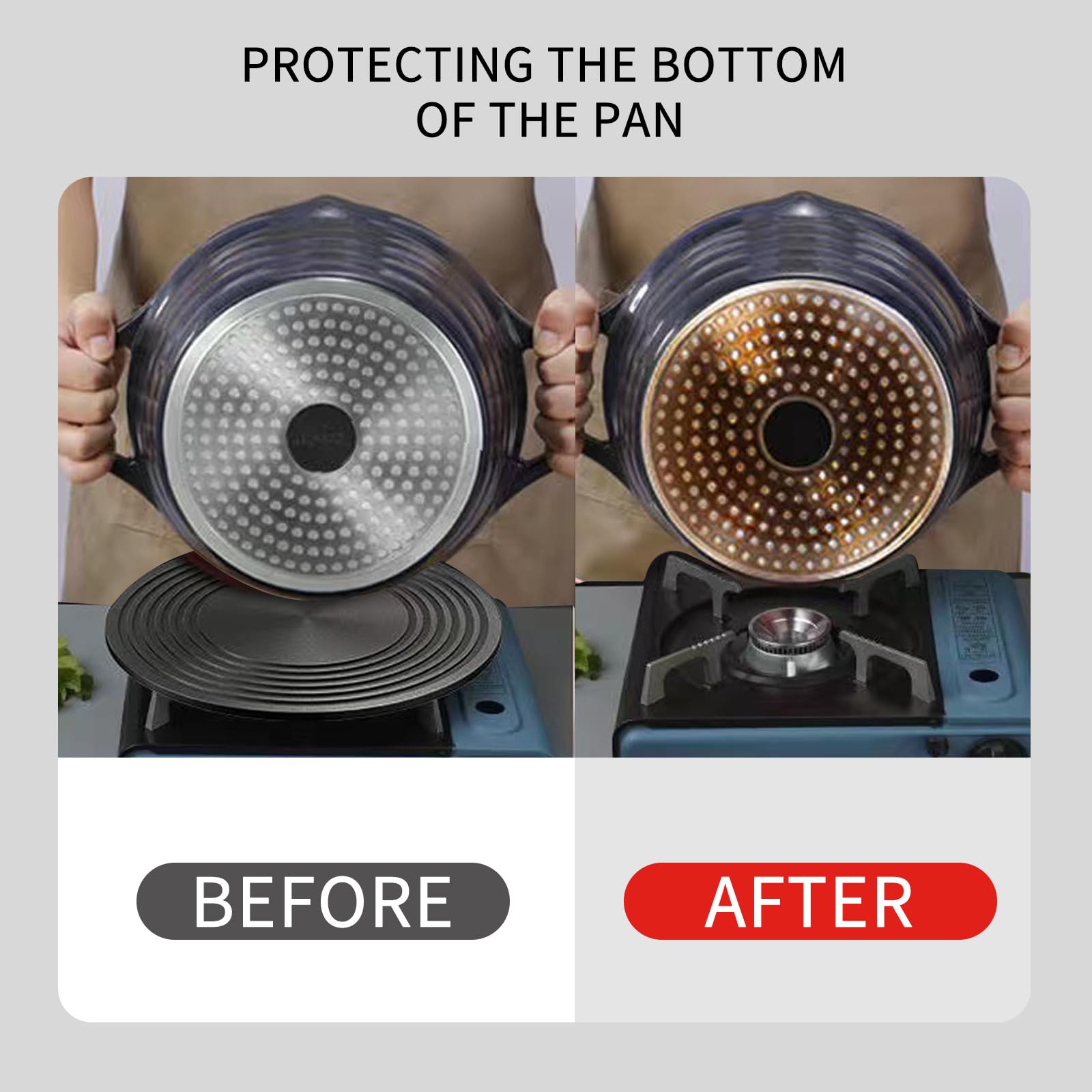 11 Inch Aluminum Heat Diffuser for Gas Stove - Non-Stick Coating with Anti-Scalding Handle - Even Heat Distribution Simmer Plate - Perfect for Slow Cooking, Melting Chocolate & Keeping Food Warm on Gas Stoves