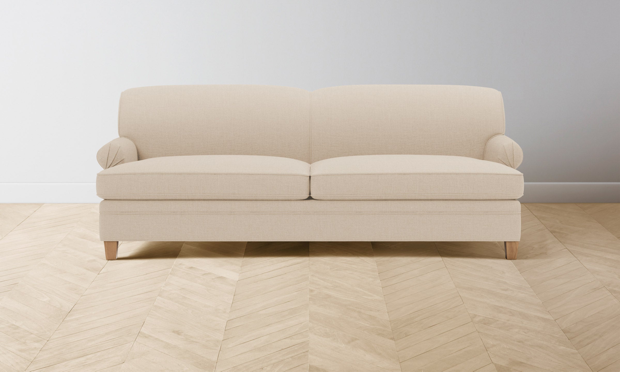 Carmine Sofa - Premium Belgian Linen Upholstered Modern Living Room Furniture for Home & Office Comfort (Beige, 3-Seater) - Perfect for Lounging, Entertaining & Relaxing in Style