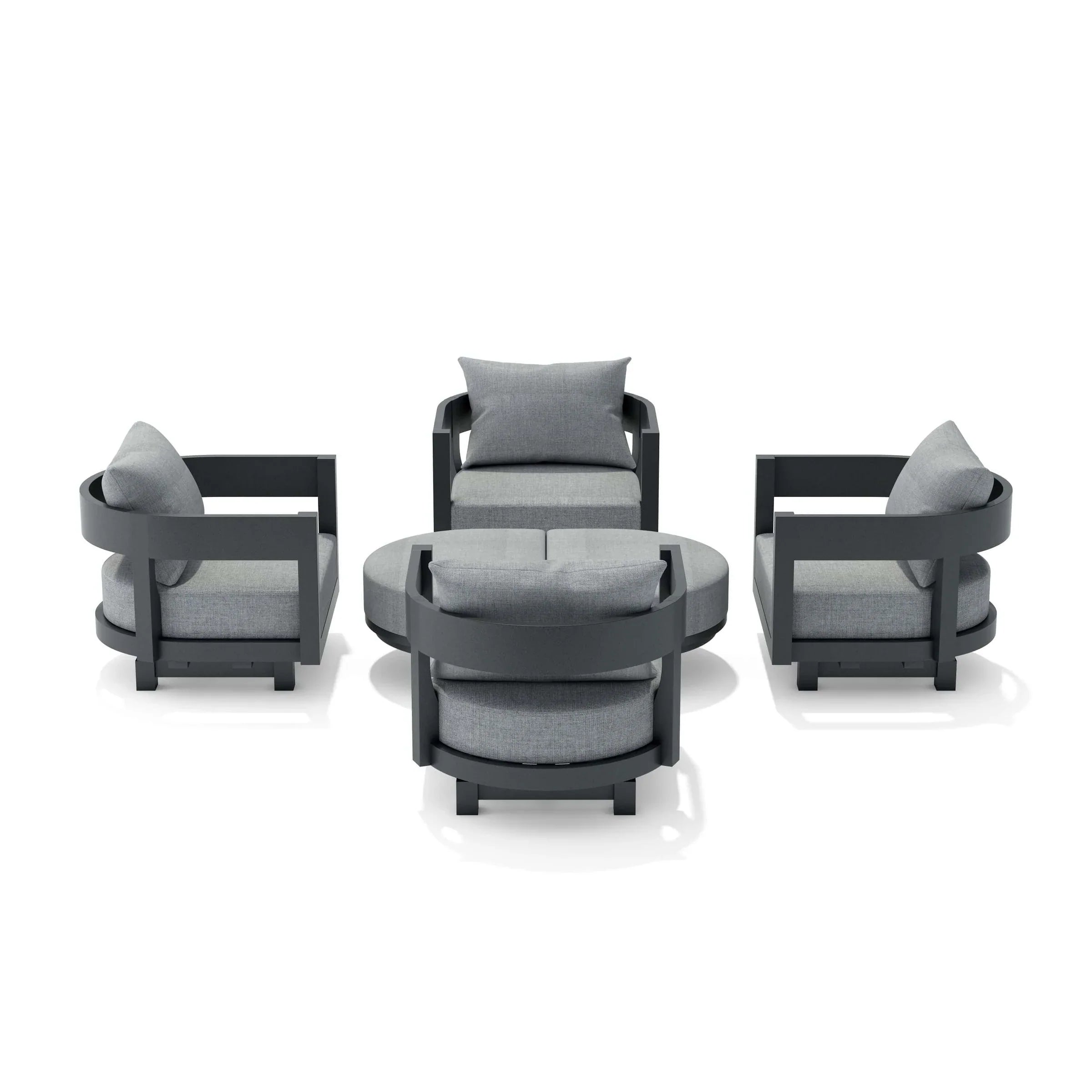 Anderson Teak 6-Piece Coronado Aluminum Deep Seating Patio Furniture Set (SET 174 AL) - Perfect for Outdoor Living, Poolside Lounging & Backyard Relaxation
