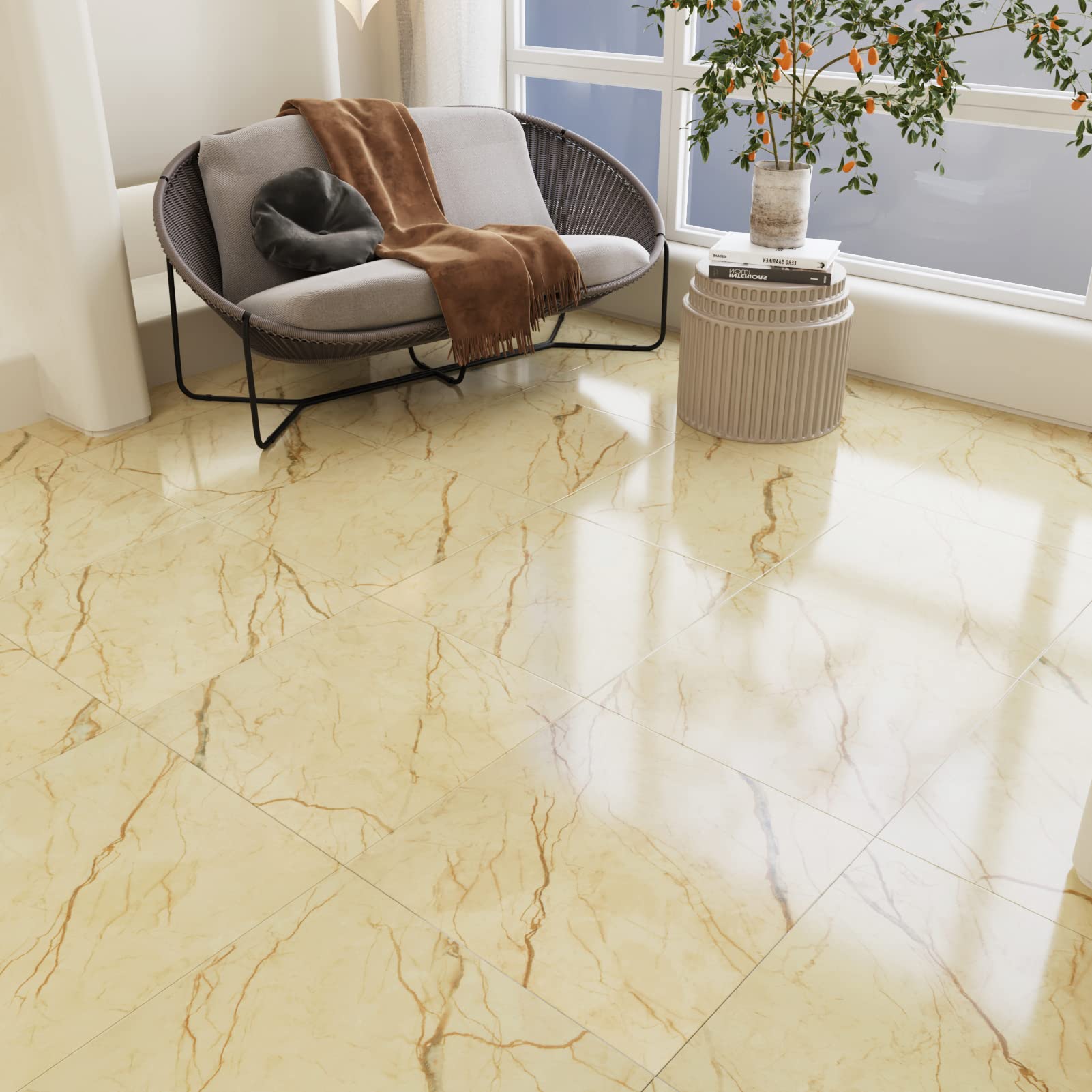 WESTICK Peel and Stick Waterproof Vinyl Floor Tiles - 12